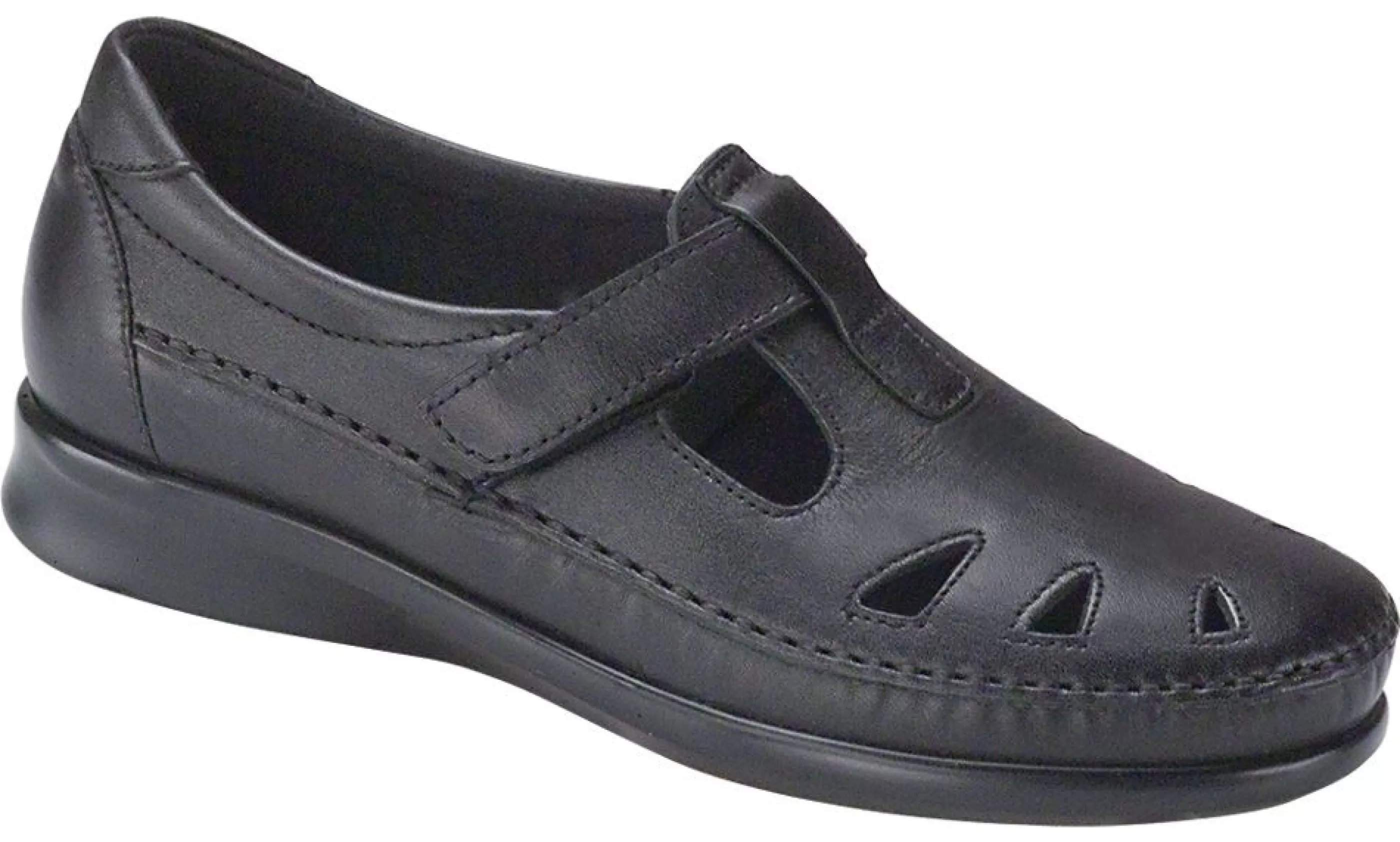 Hot Roamer Black Leather Slip-On Loafer Women Casual