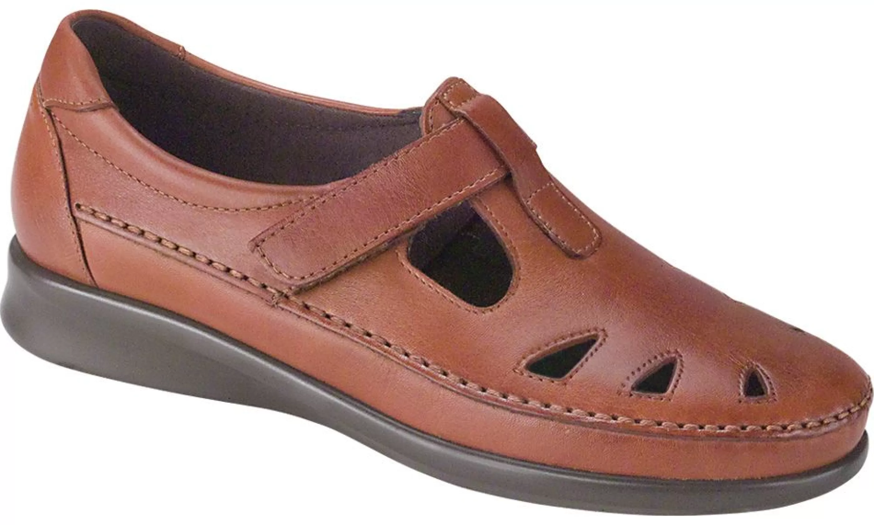 Discount Roamer Chestnut Brown Leather Slip-On Loafer Women Casual