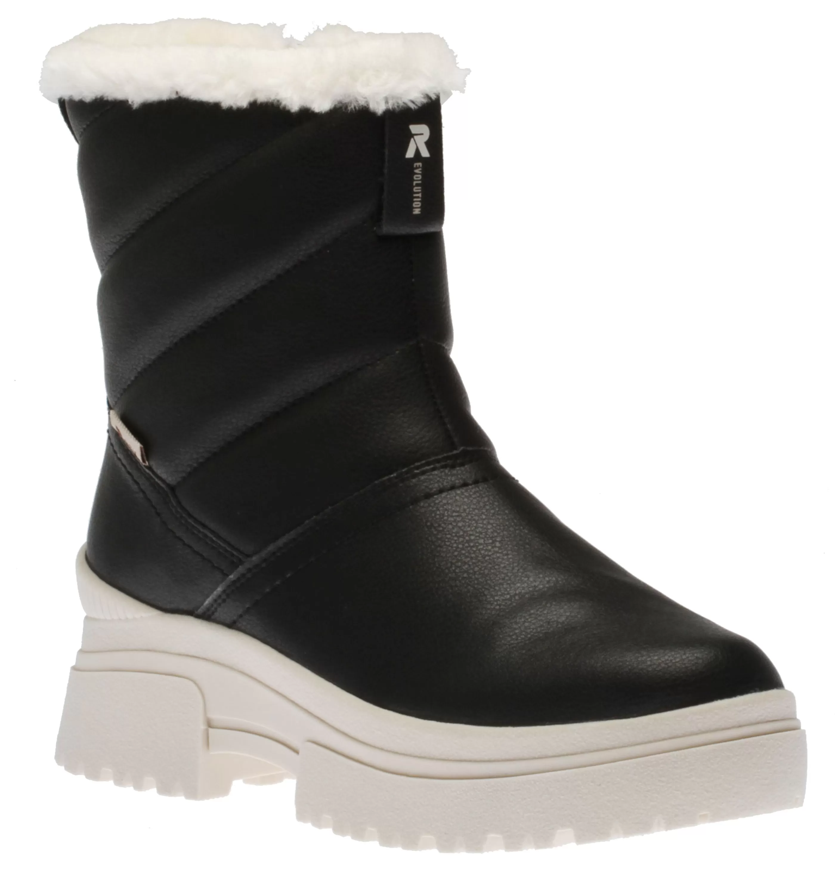 Cheap Rock Side Zip Black Women Boot