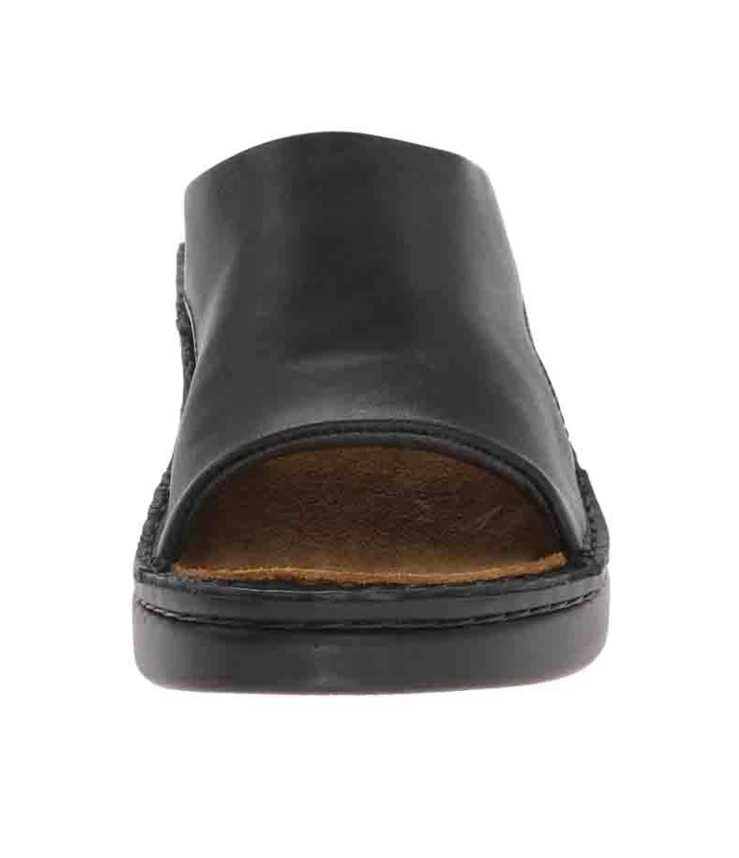 Cheap Rome Black Leather Slide Sandal Women Slide