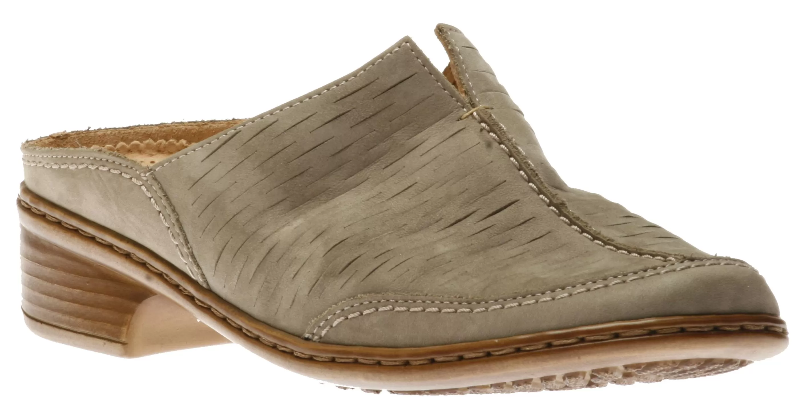 Shop Ruffina Grigio Beige Nubuck Leather Clog Women Clog