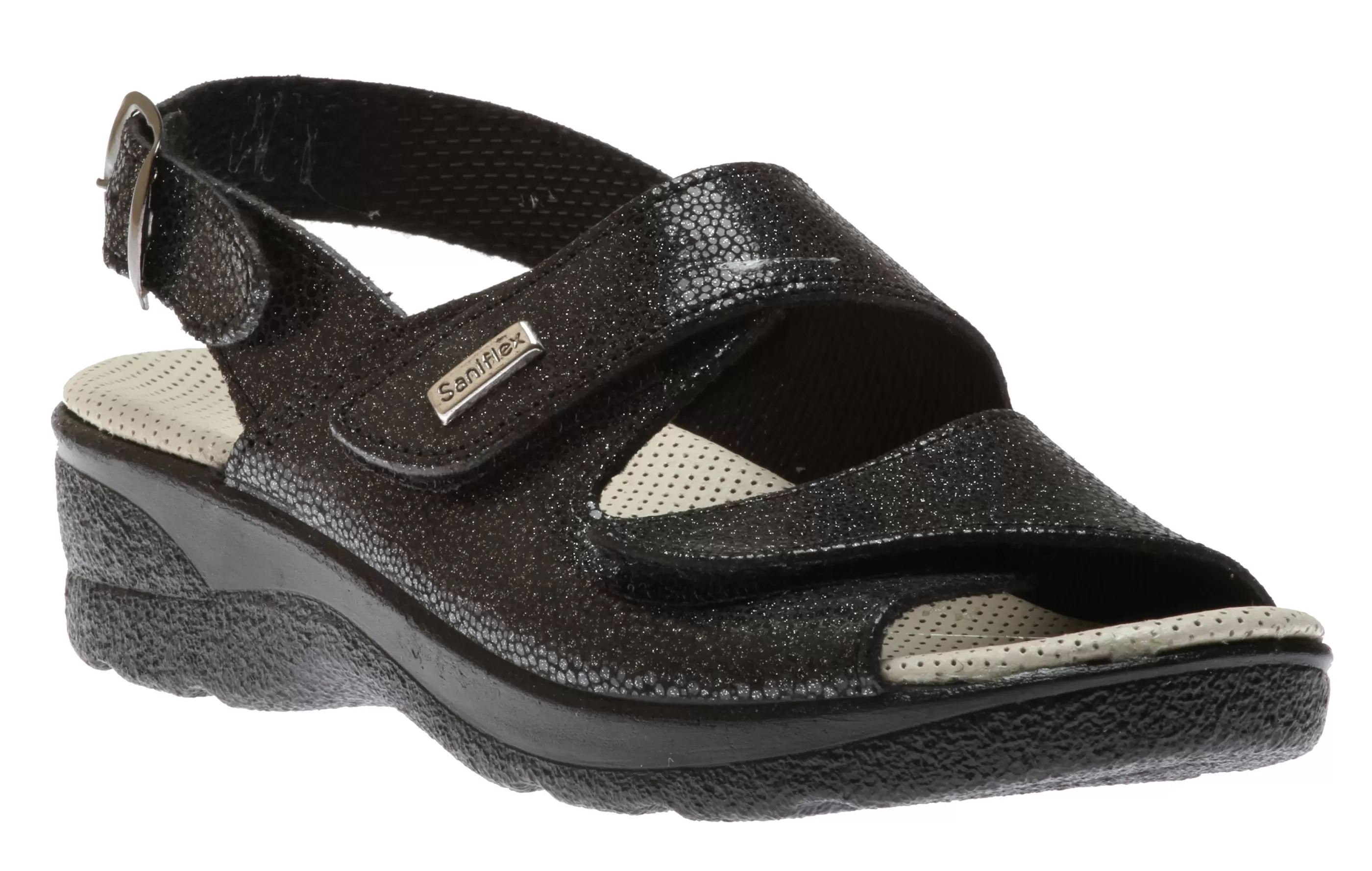 Outlet Sandal Velcro Black Women Sandal