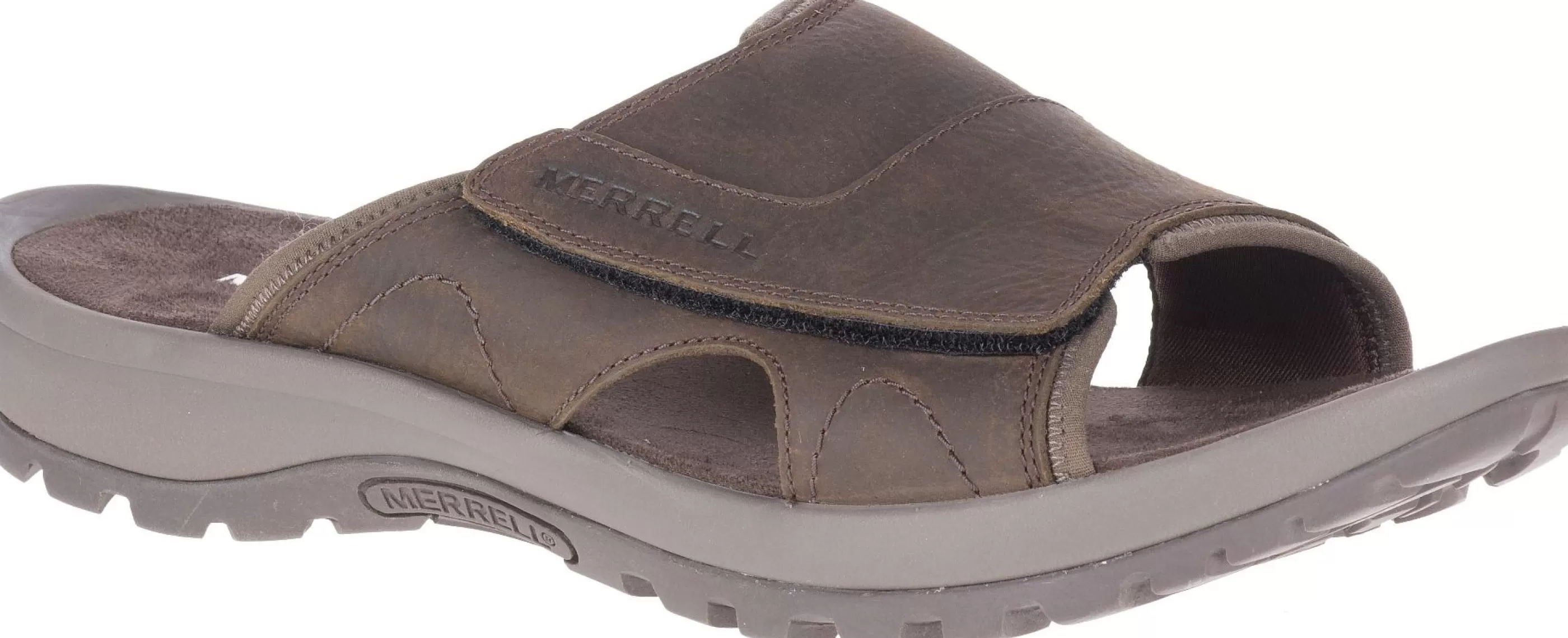 Cheap Sandspur 2 Earth Brown Leather Slide Sandal Men Slipper