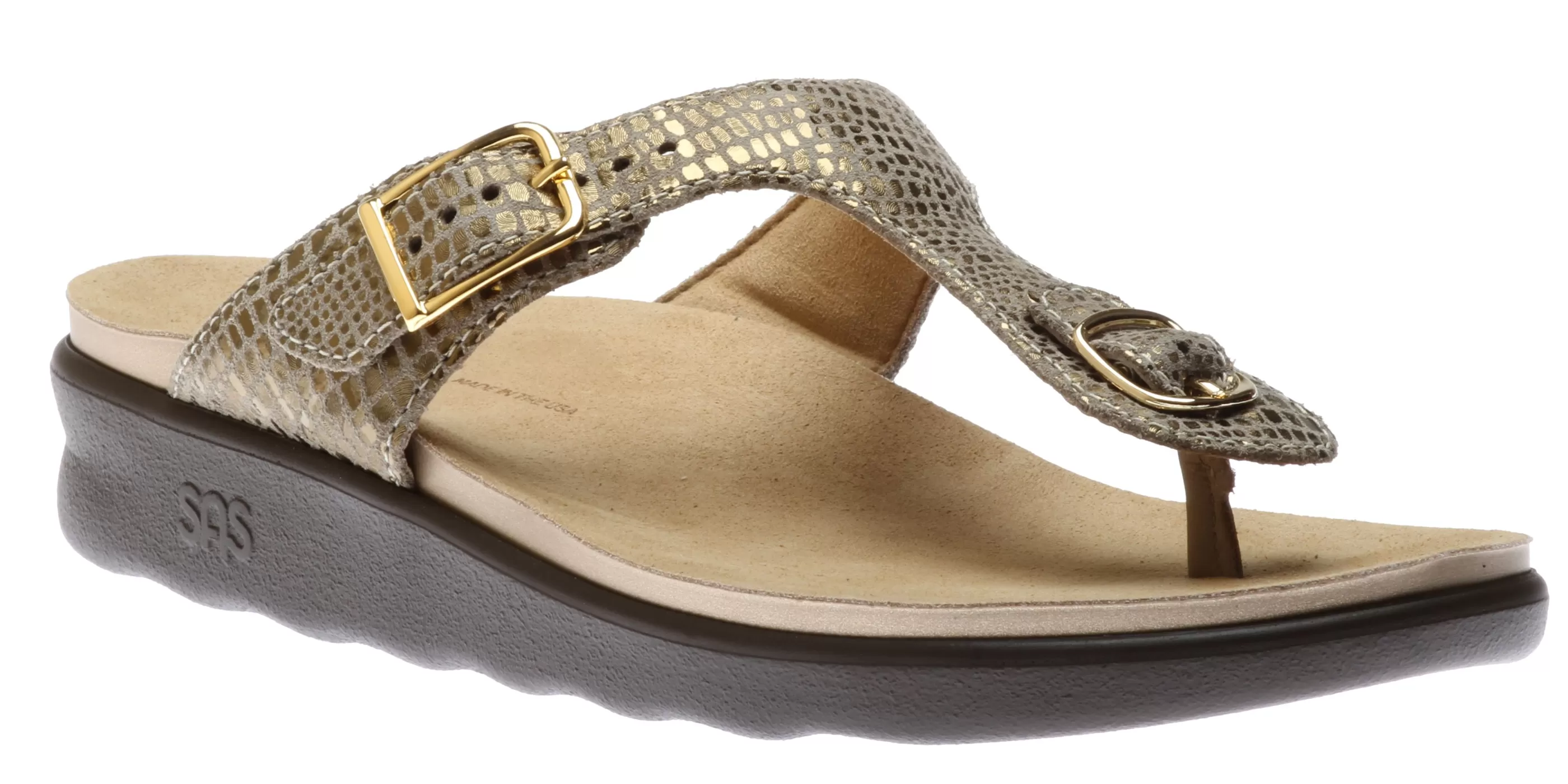 Shop Sanibel Olive Gold Thong Sandal Women Toe Thong