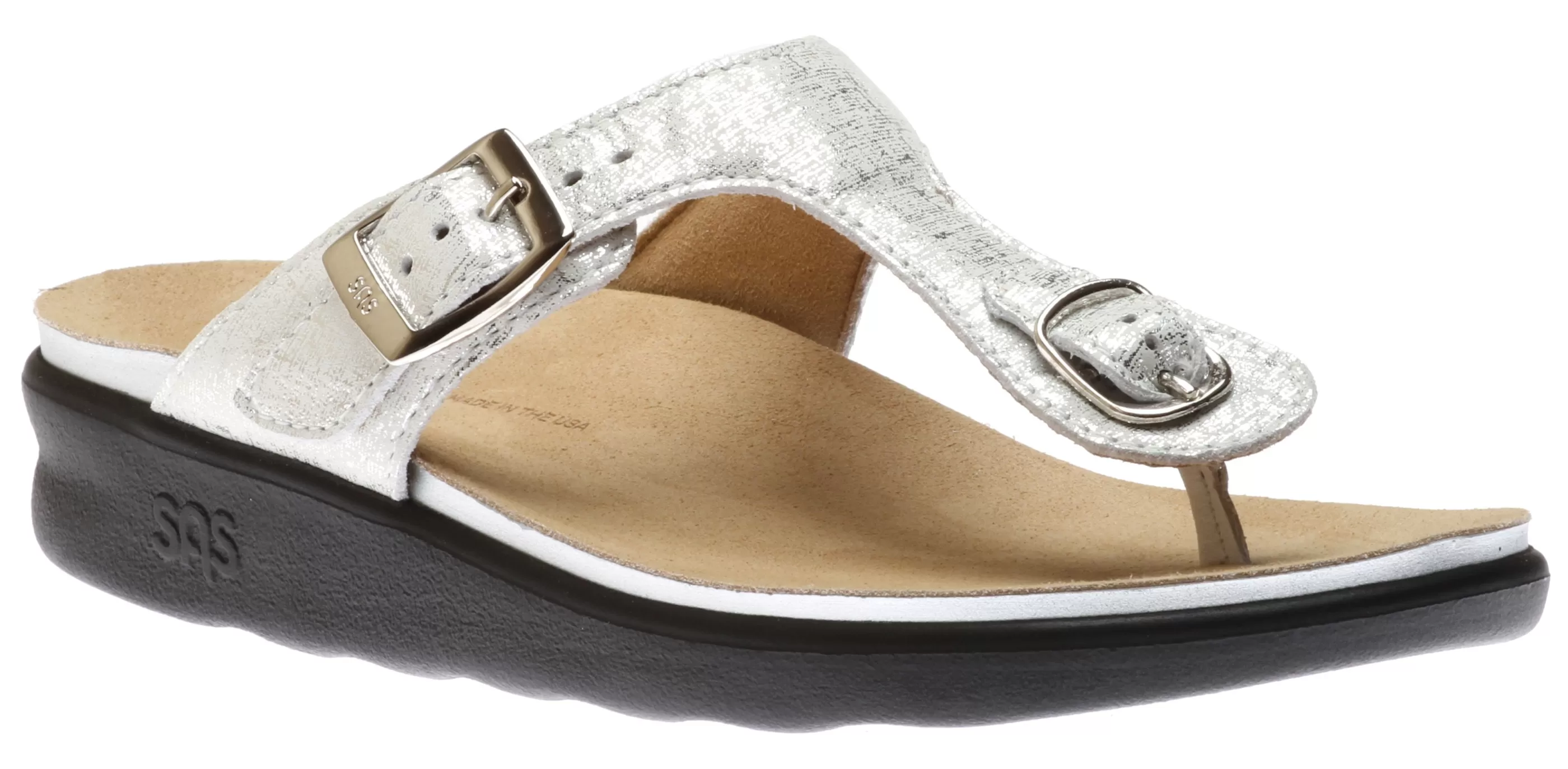 Best Sale Sanibel Shiny Silver Thong Sandal Women Toe Thong