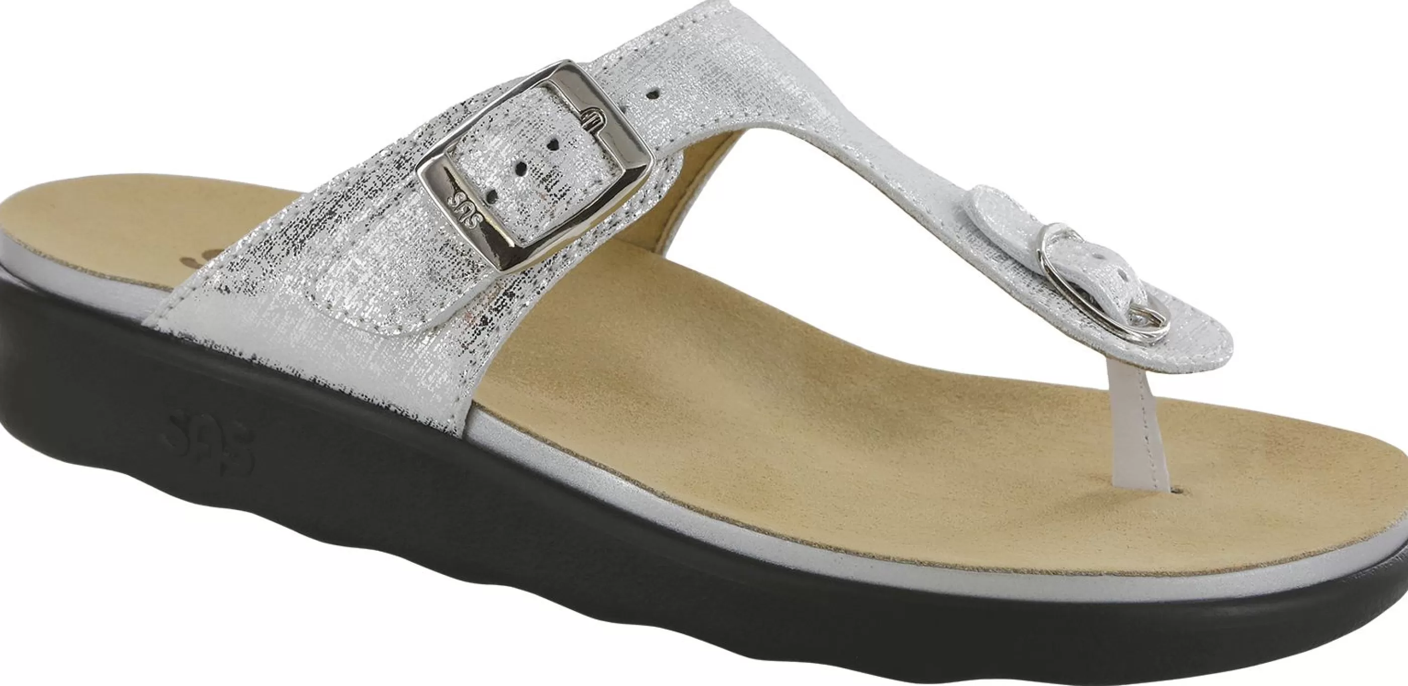 Best Sale Sanibel Shiny Silver Thong Sandal Women Toe Thong