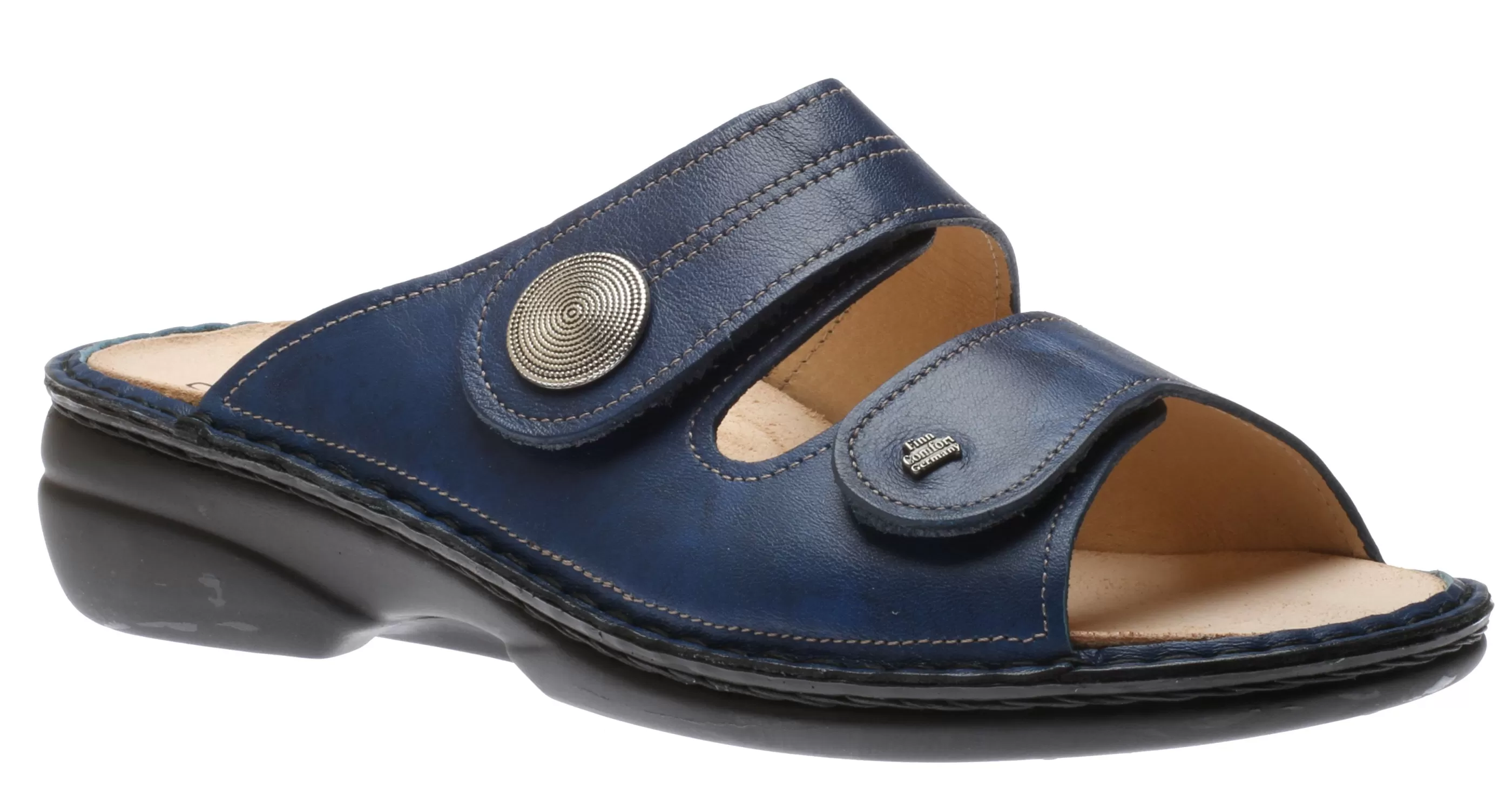 Shop Sansibar Blue Leather Sandal Women Slide