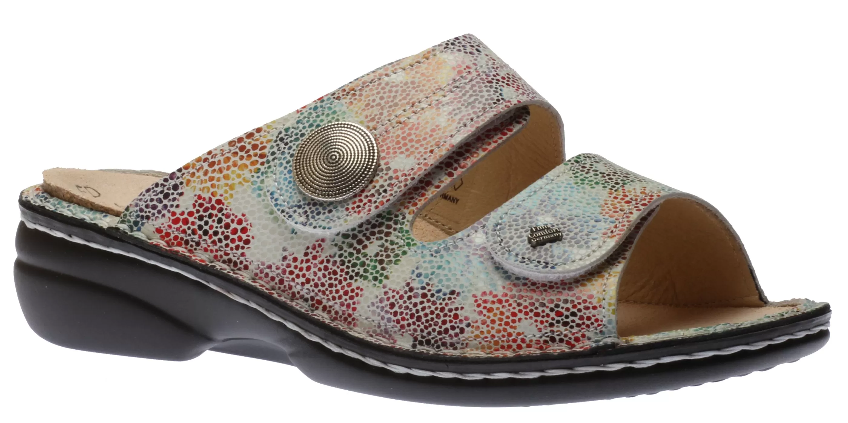 Fashion Sansibar Monet Multicolour Leather Slide Sandal Women Slide