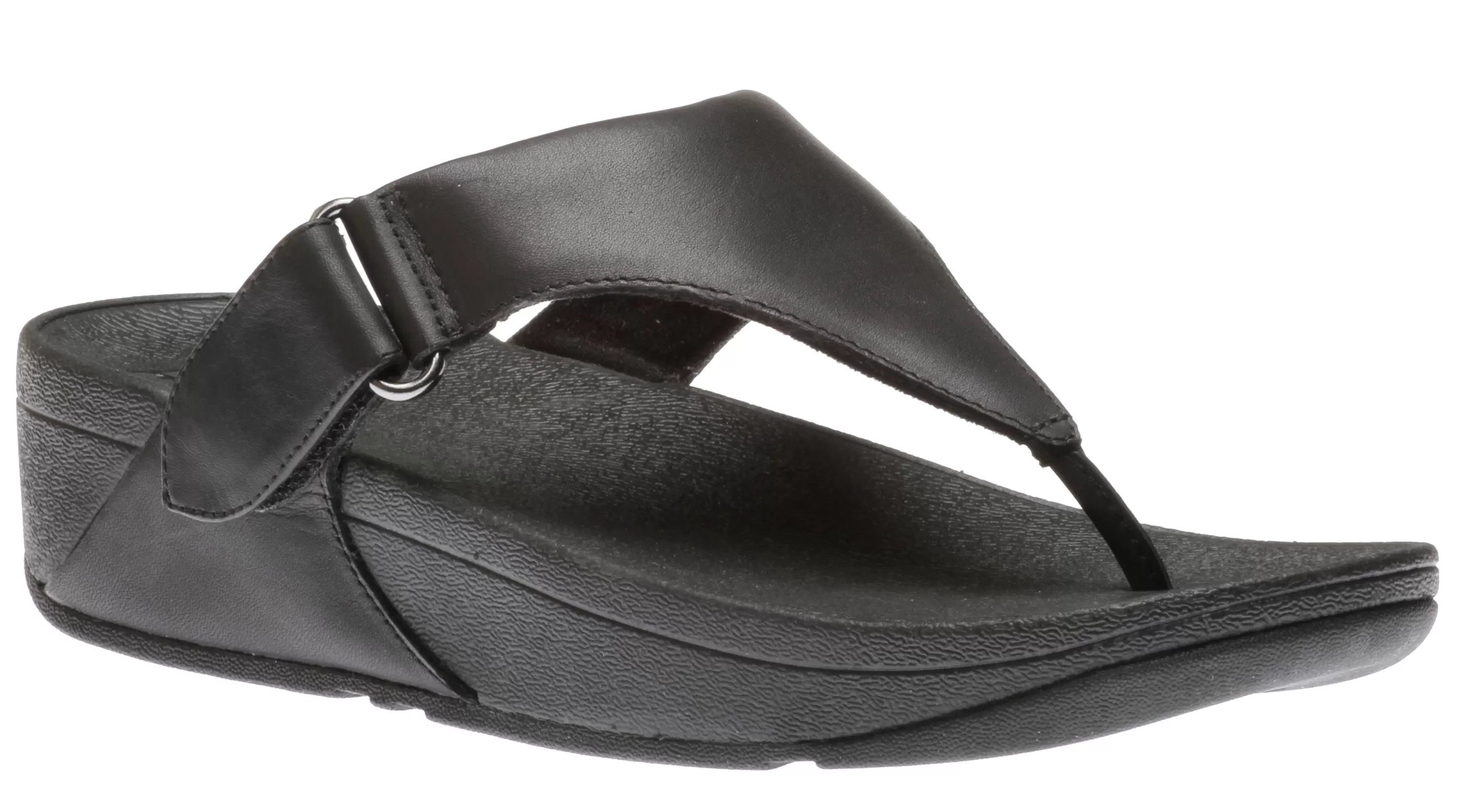 Outlet Sarna Black Leather Thong Sandal Women Toe Thong