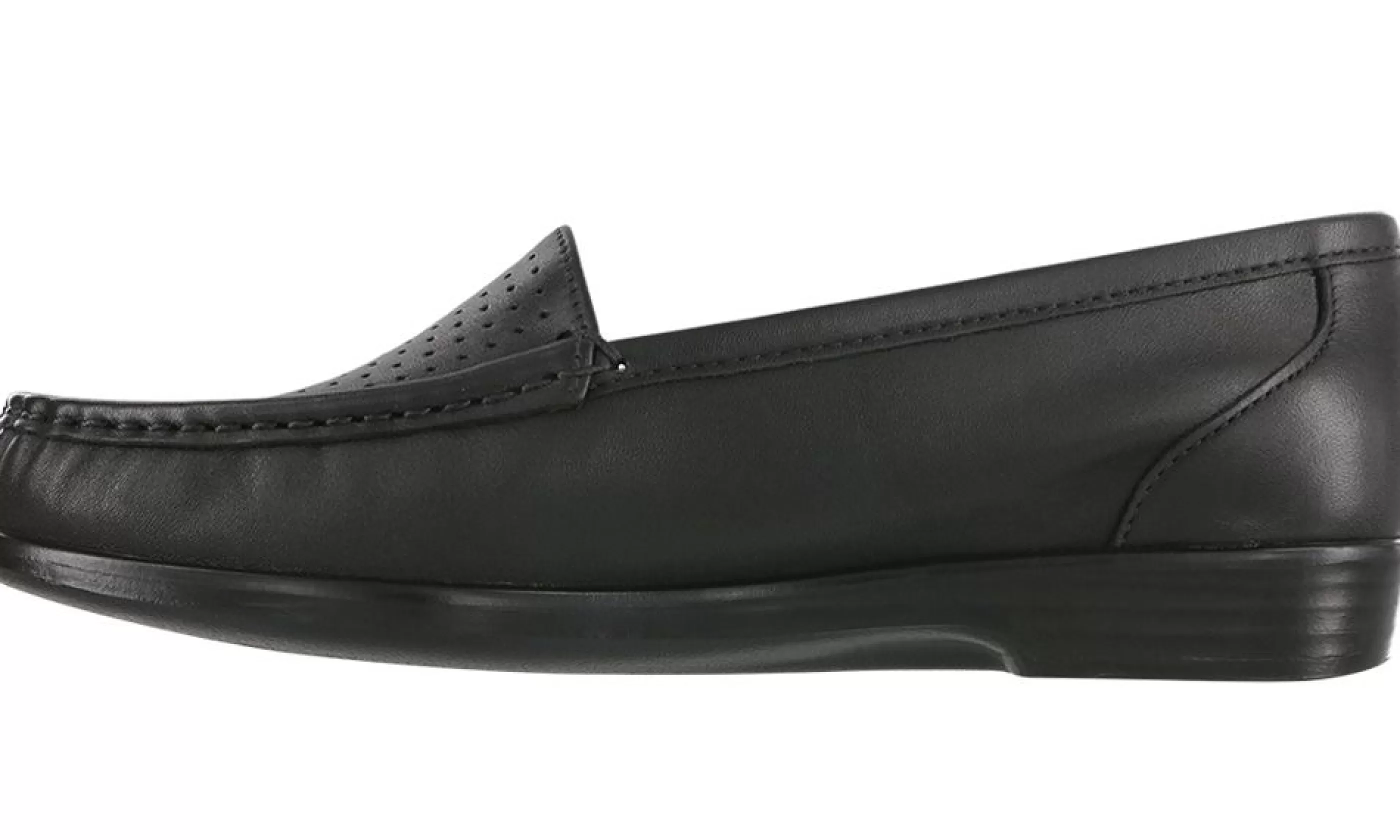 Hot Savvy Black Leather Slip-On Loafer Women Casual