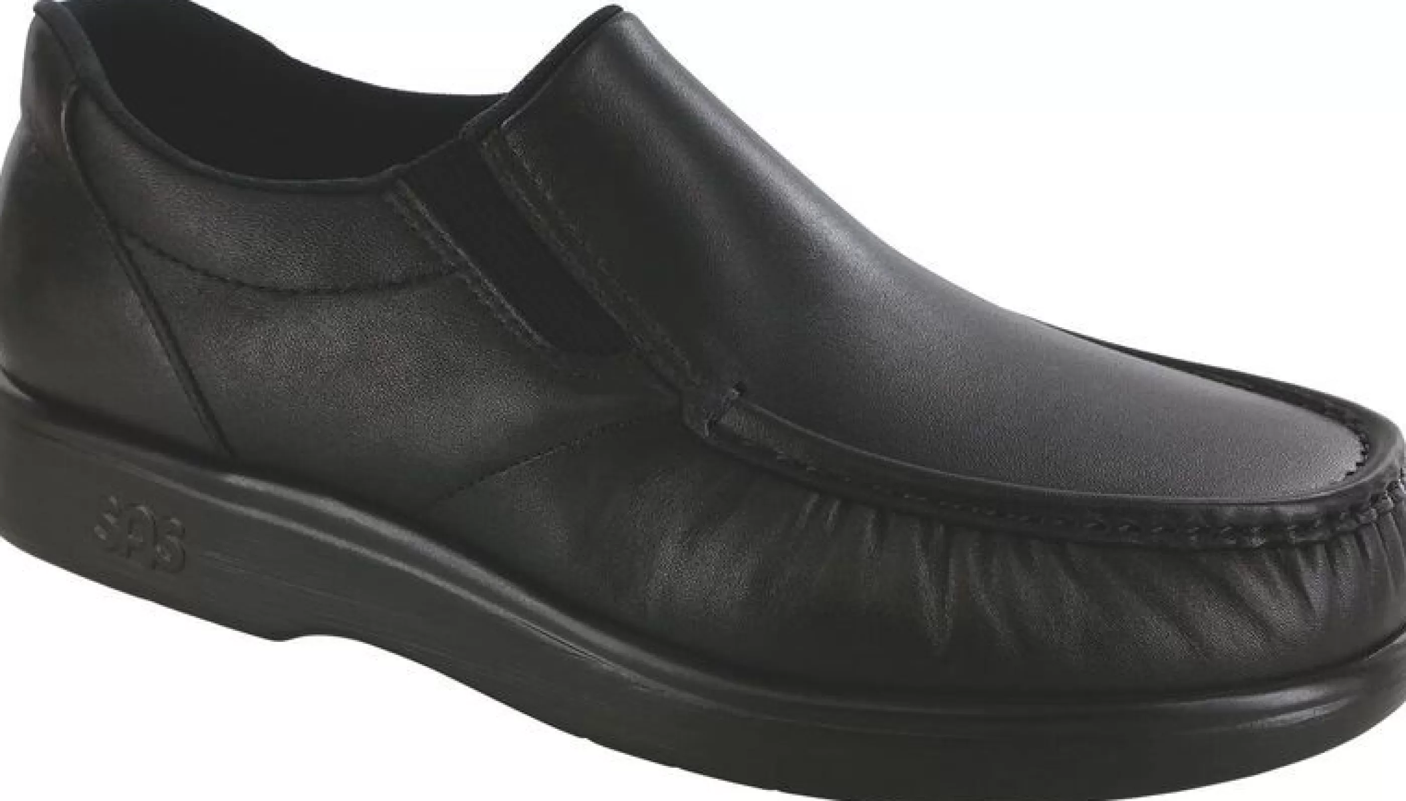 Store Side Gore Black Smooth Leather Slip-On Loafer Men Casual