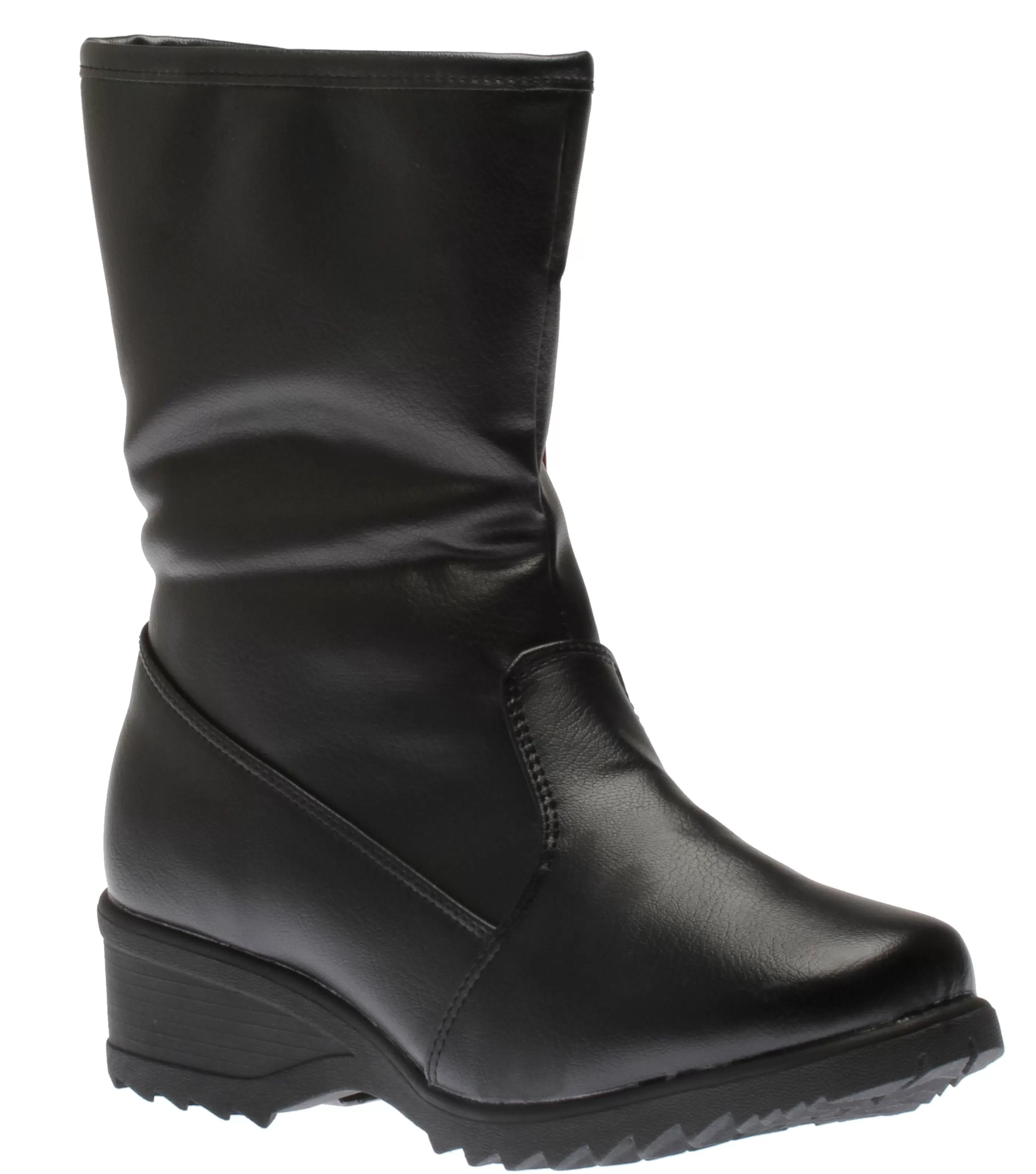 Discount Side Zipper Grip Black Vegan Winter Boot Women Boot