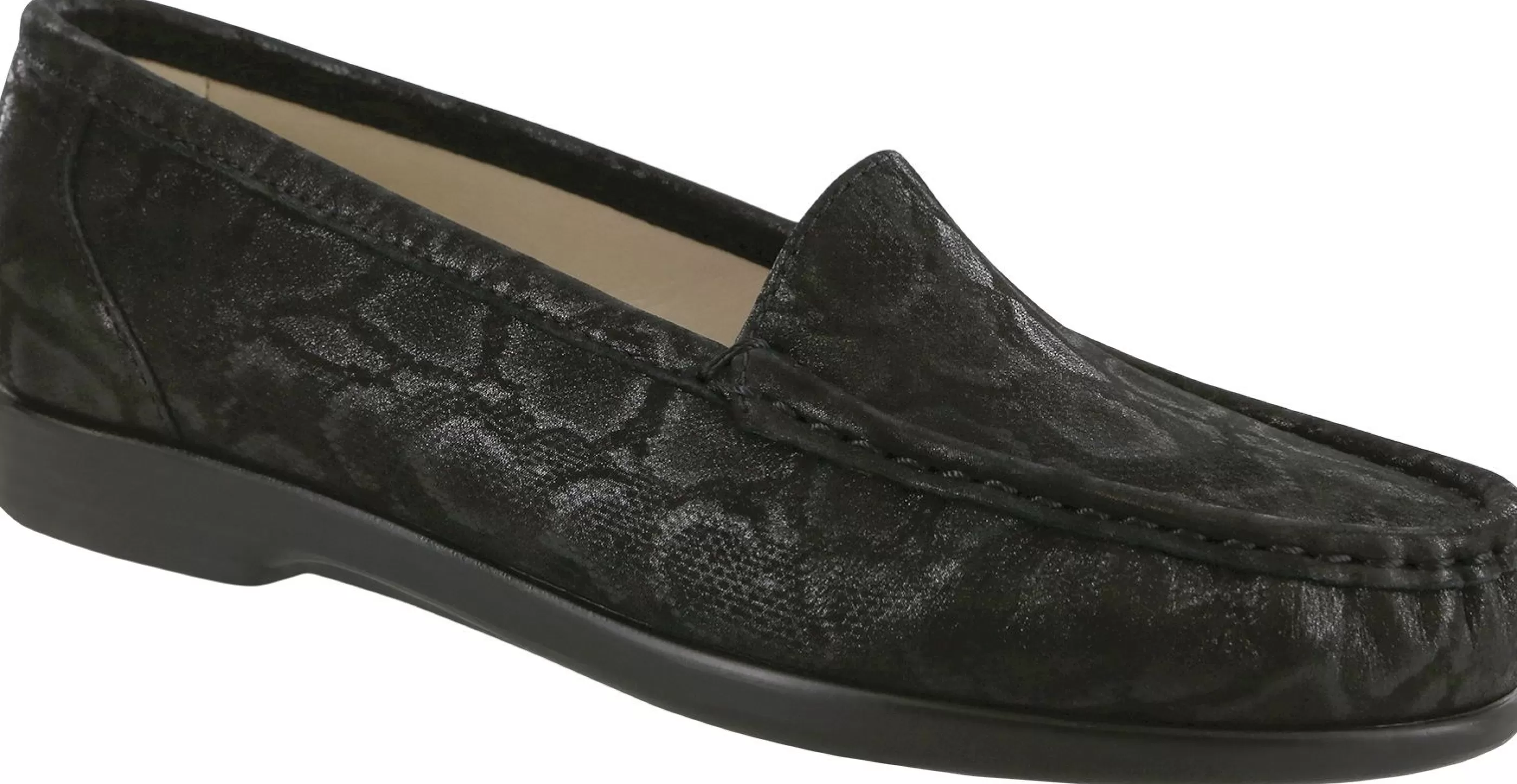 Cheap Simplify Black Nero Snake Slip On Loafer Women Casual