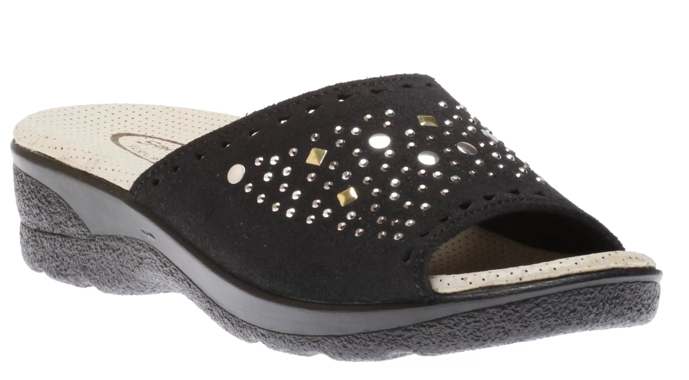 Discount Slide Black Studded Slide Sandal Women Slipper