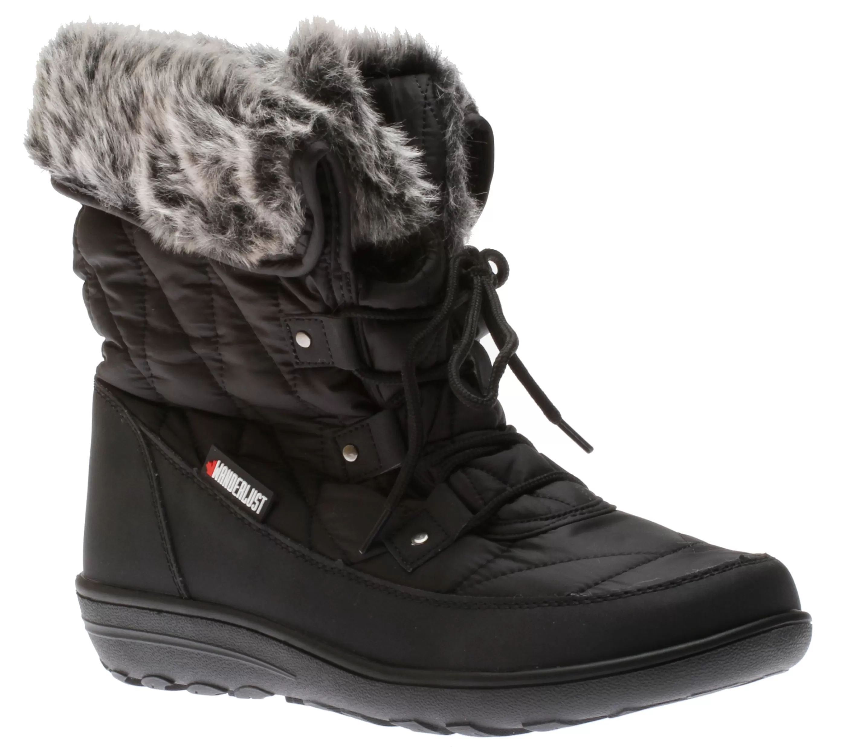 Clearance Snowflake Black Lace-Up Winter Boot Women Boot