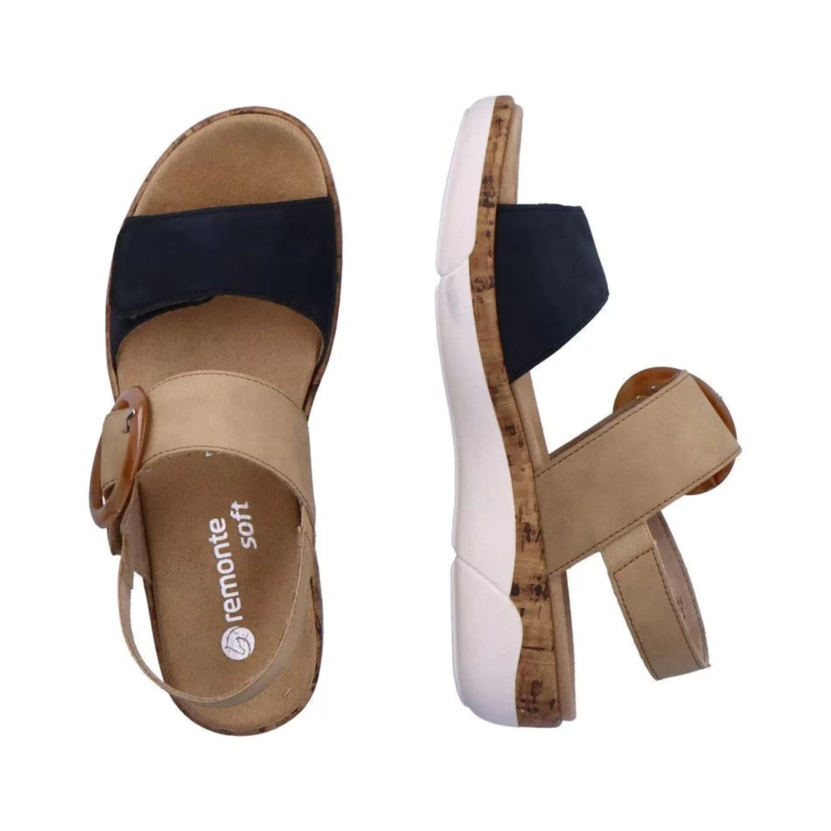 Best Soft 2 Velcro Biege Women Sandal