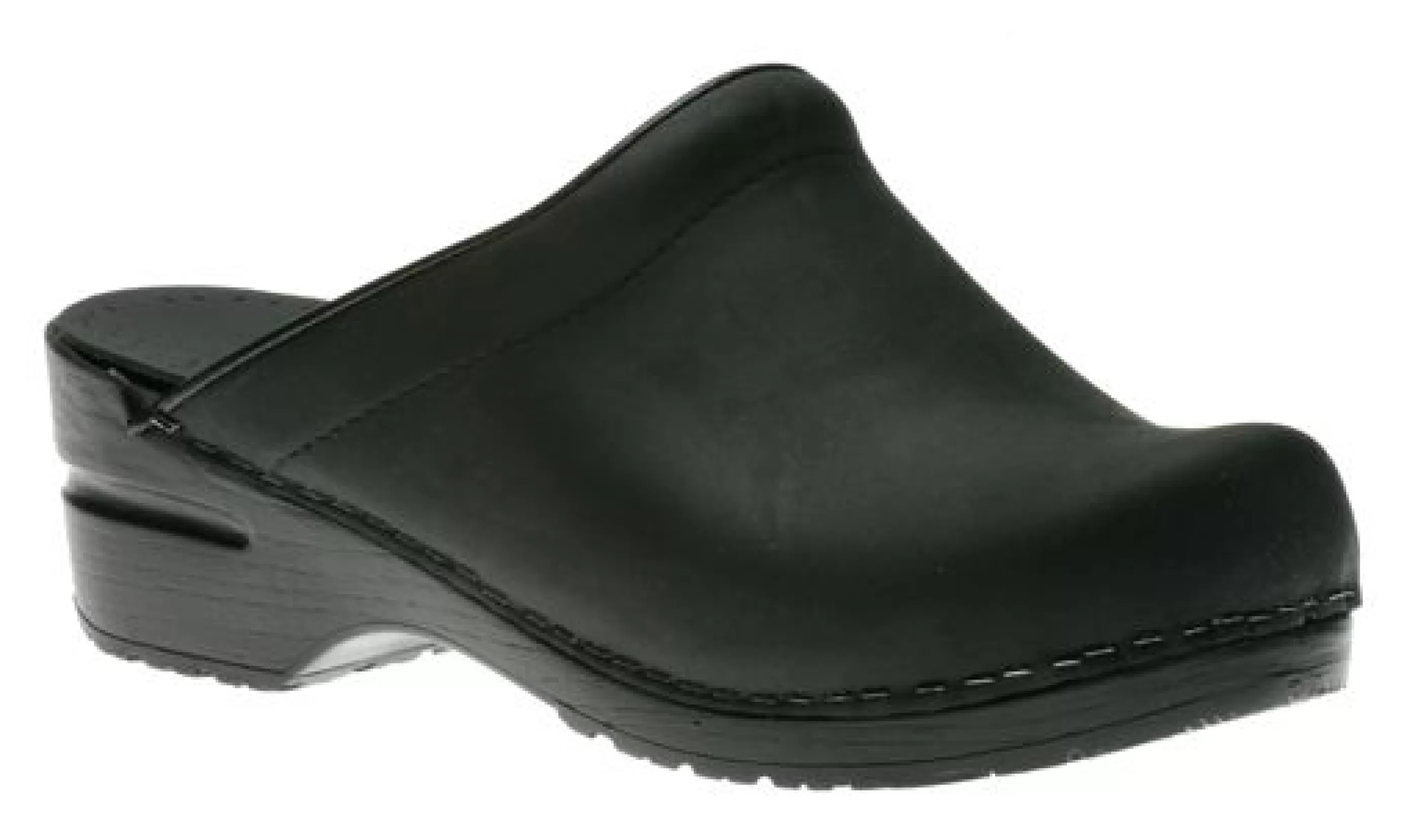 Cheap Sonja Black Oiled Leather Clog Women Clog