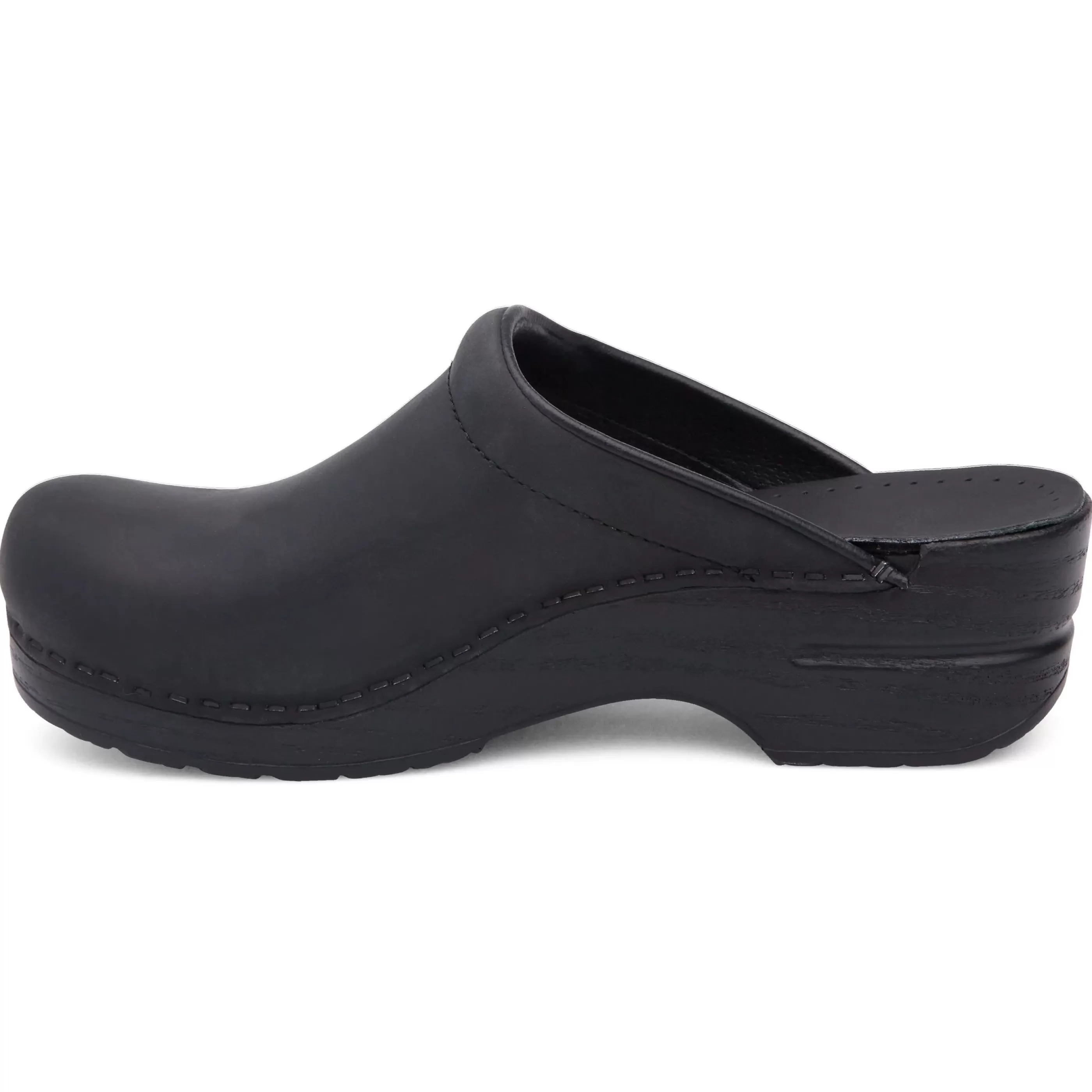 Cheap Sonja Black Oiled Leather Clog Women Clog