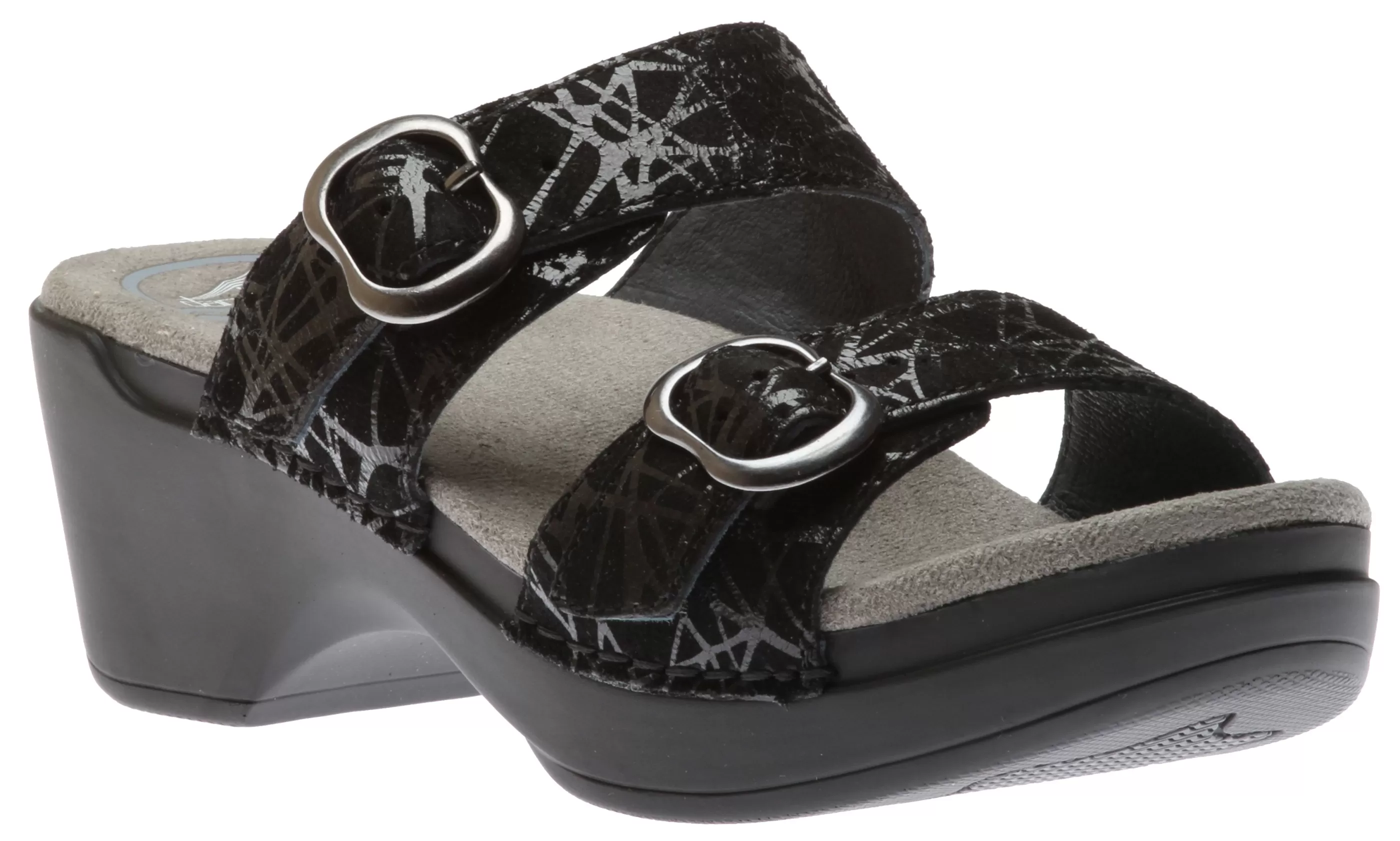 Clearance Sophie Black Drizzle Suede Leather Slide Sandal Women Slide