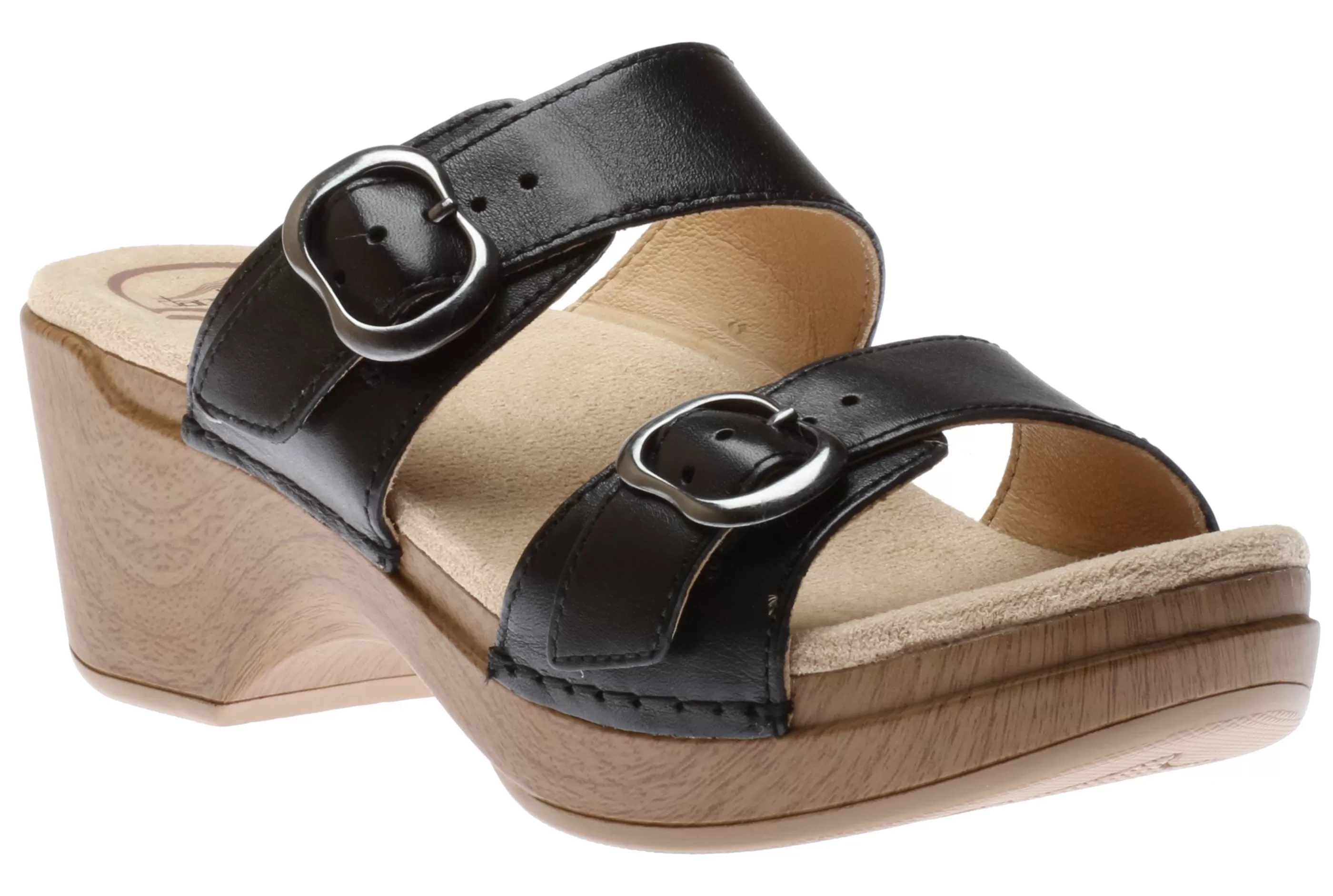 Clearance Sophie Black Leather Slide Sandal Women Slide