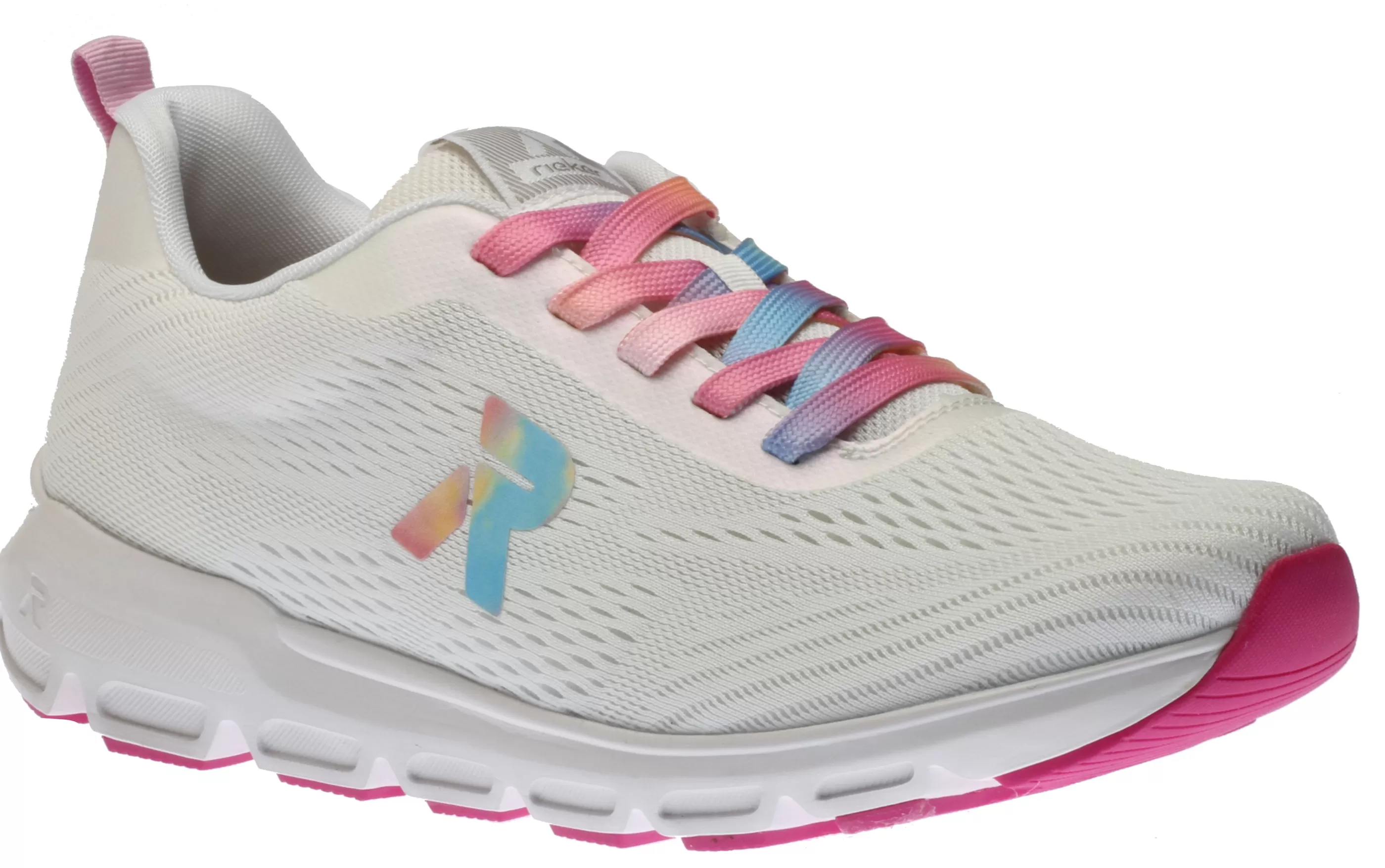 Cheap Sportec10 White Rainbow Lace-Up Sneaker Women Walking