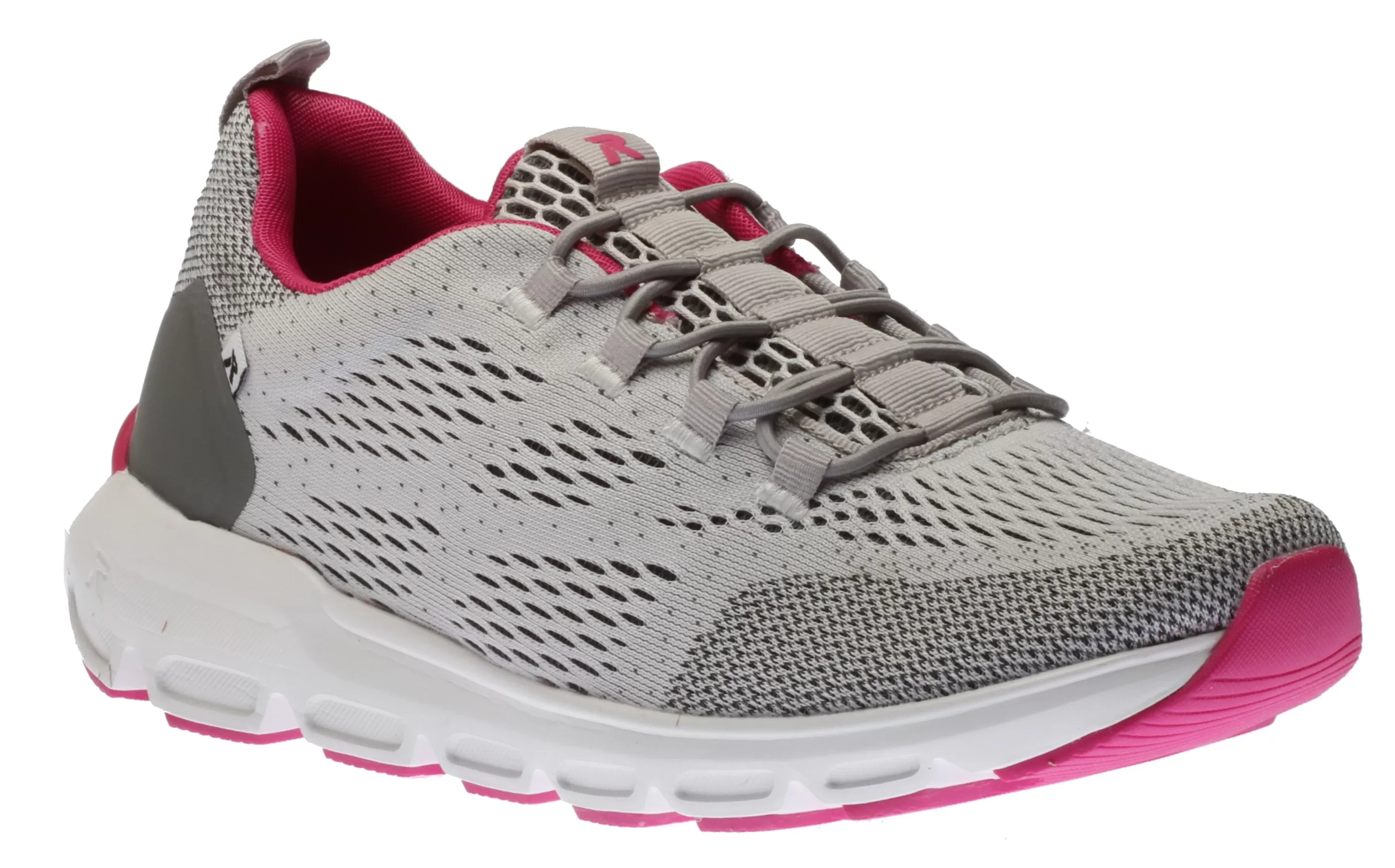 Sale Sportec12 Grey Pink Perforated Slip-On Bungee Sneaker Women Walking