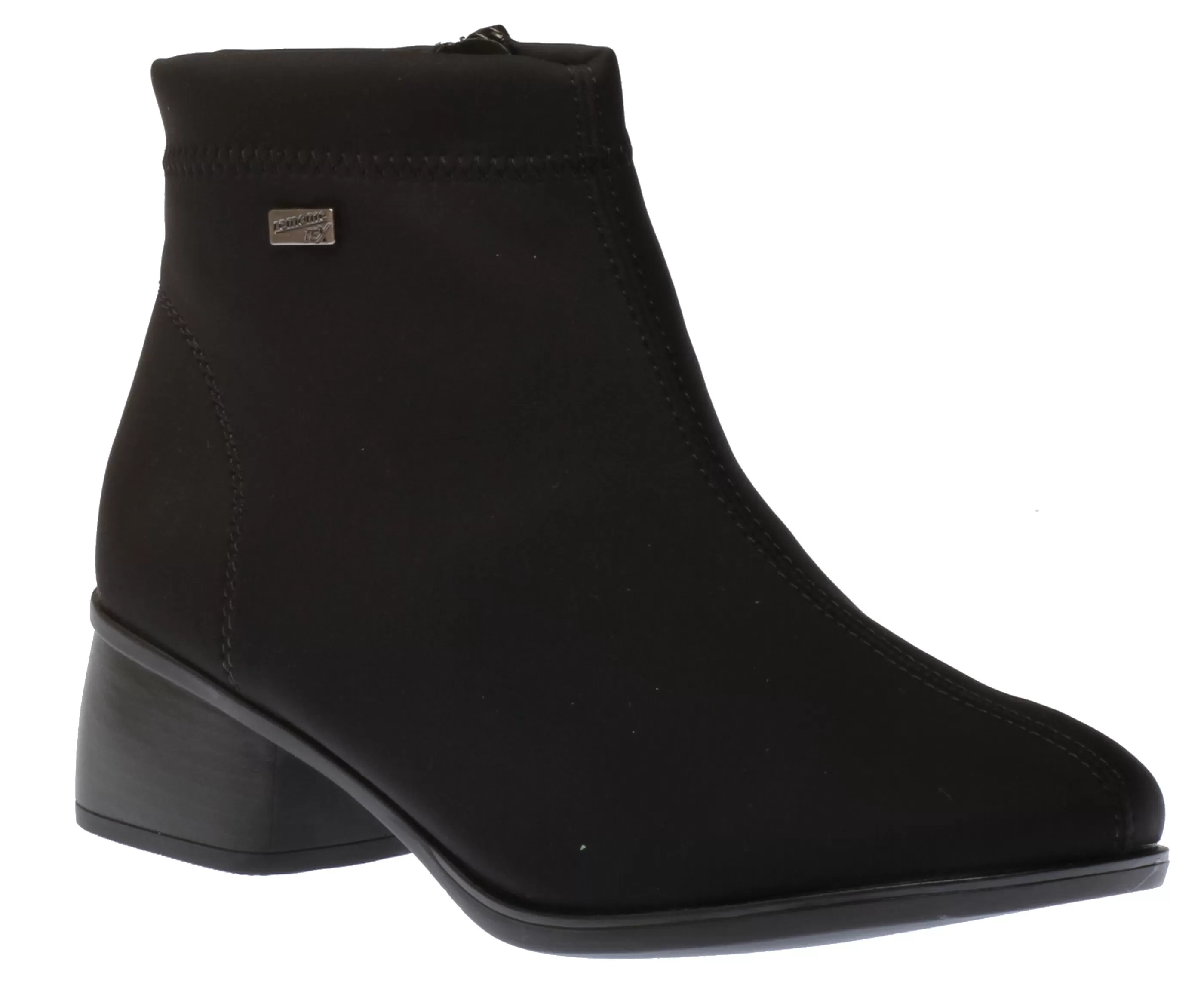 Outlet Stretch Black Zipper Water-Resistant Ankle Boot Women Boot