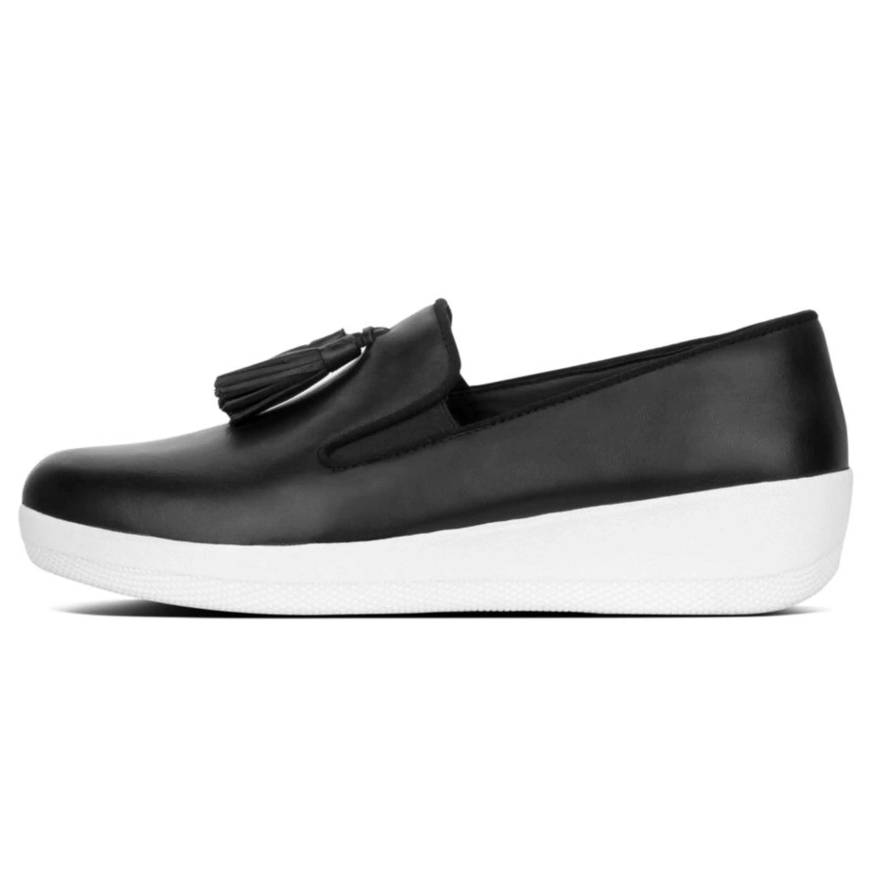 Fashion Superskate Black Leather Tassel Loafer Women Dress Casual