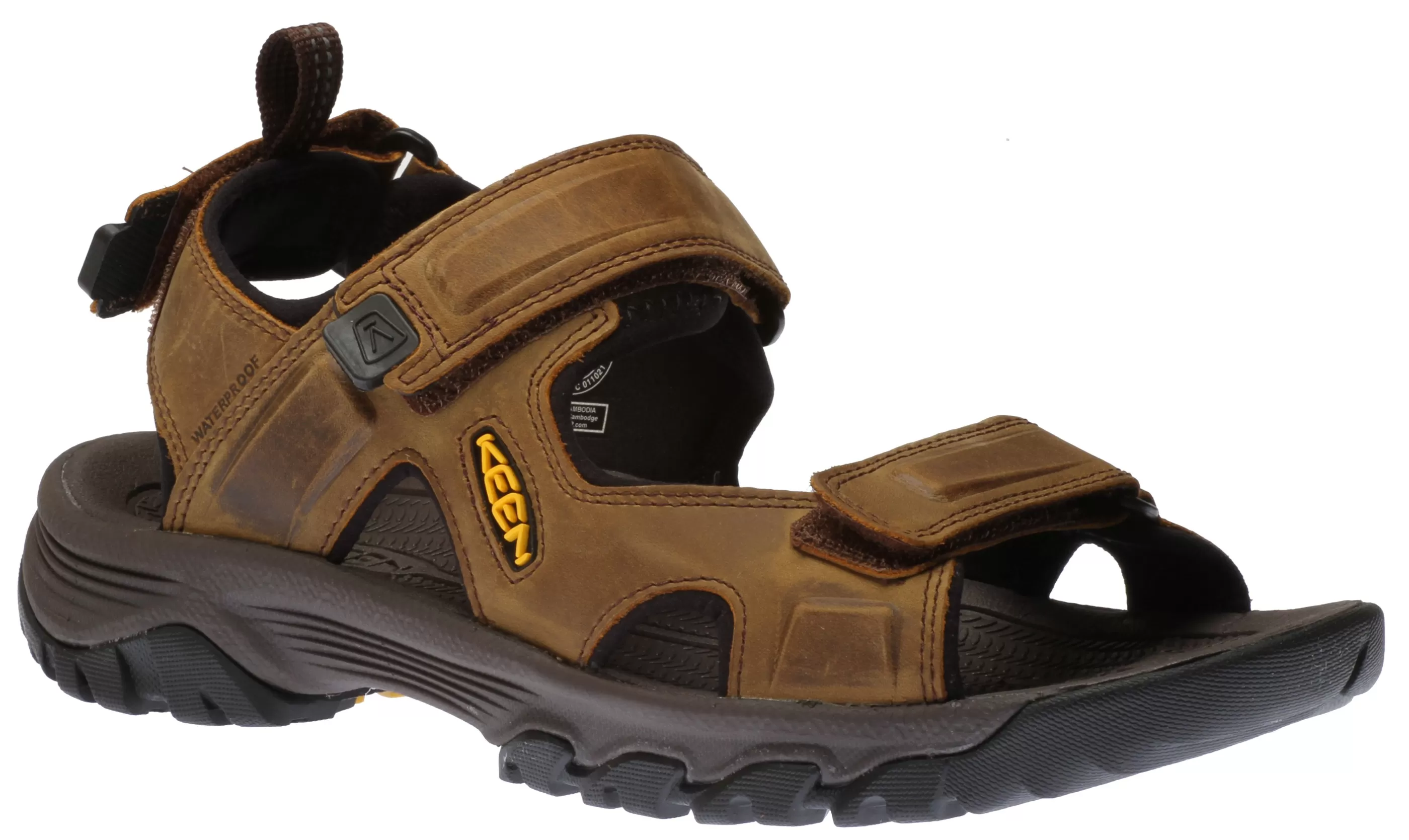 Clearance Targhee Iii Bison Brown Leather Open Toe Hiking Sandal Men Walking