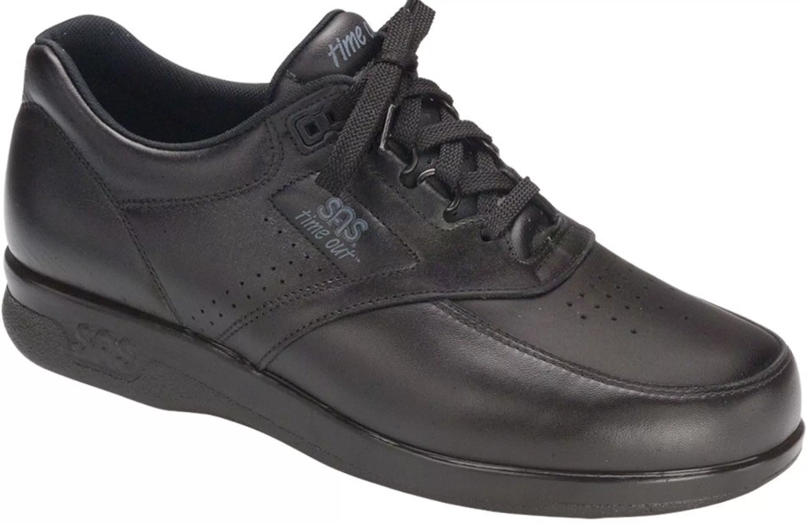 Cheap Time Out Black Leather Walking Shoe Men Walking