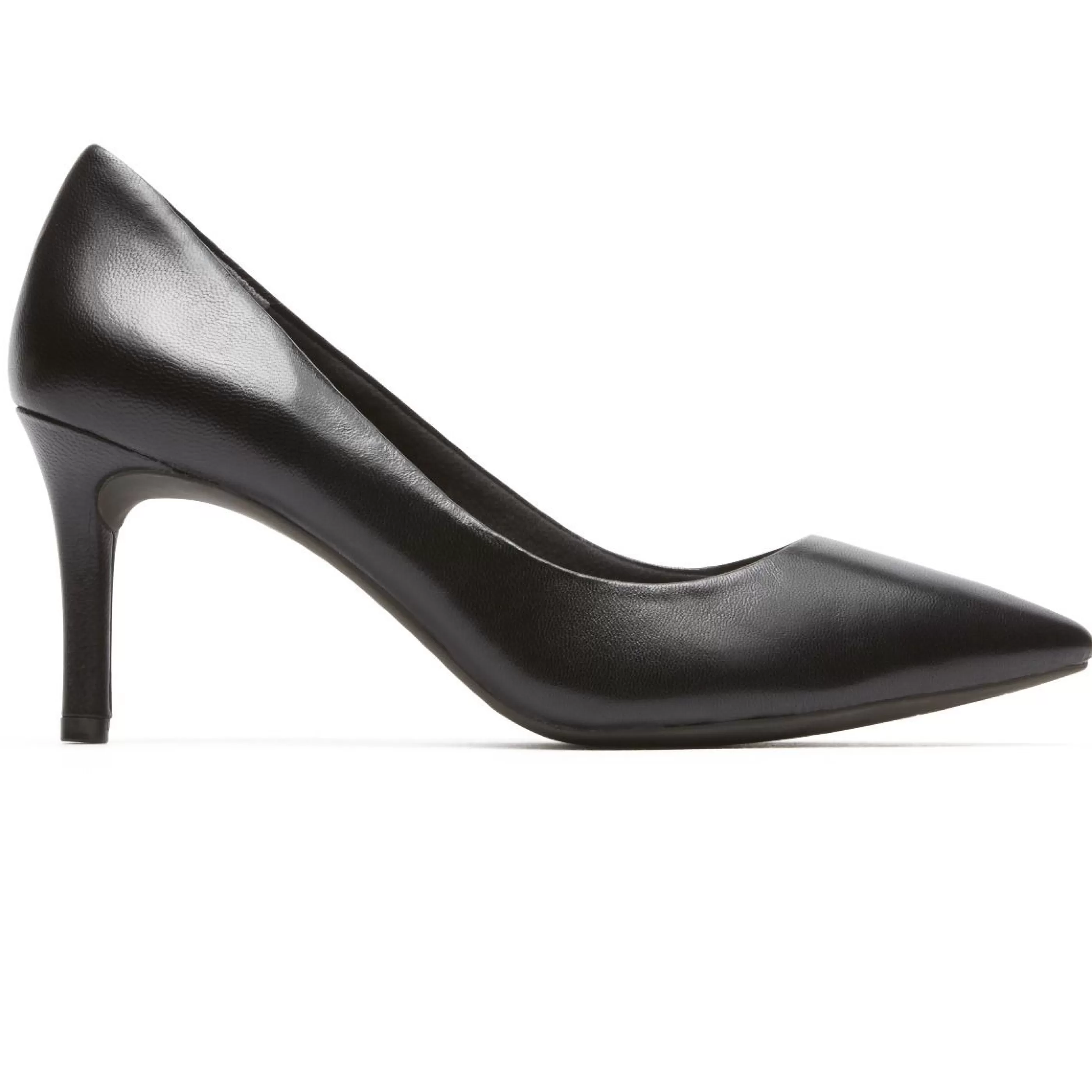 Discount Total Motion Black Leather Pointed Toe Heel Dress Pump Women Dress