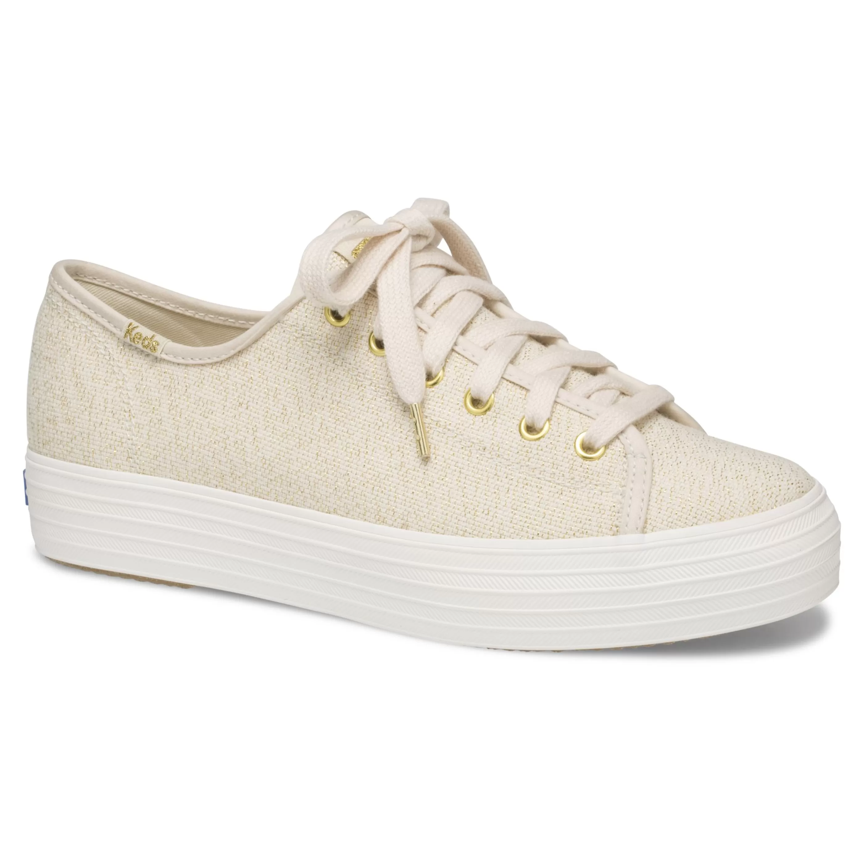 Sale Triple Kick Beige Lace-Up Platform Tennis Sneaker Women Walking