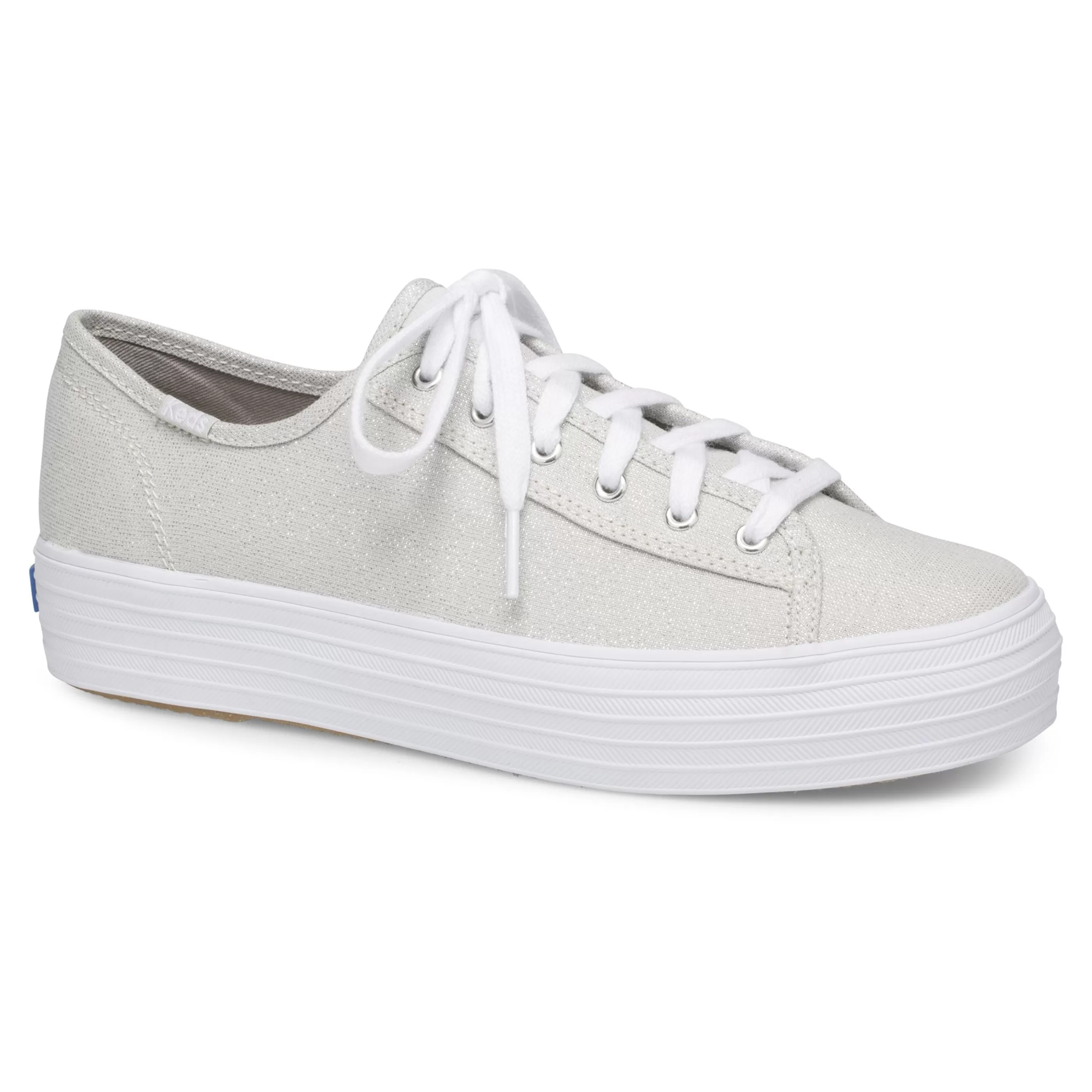 Clearance Triple Kick Silver Lace-Up Platform Tennis Sneaker Women Casual