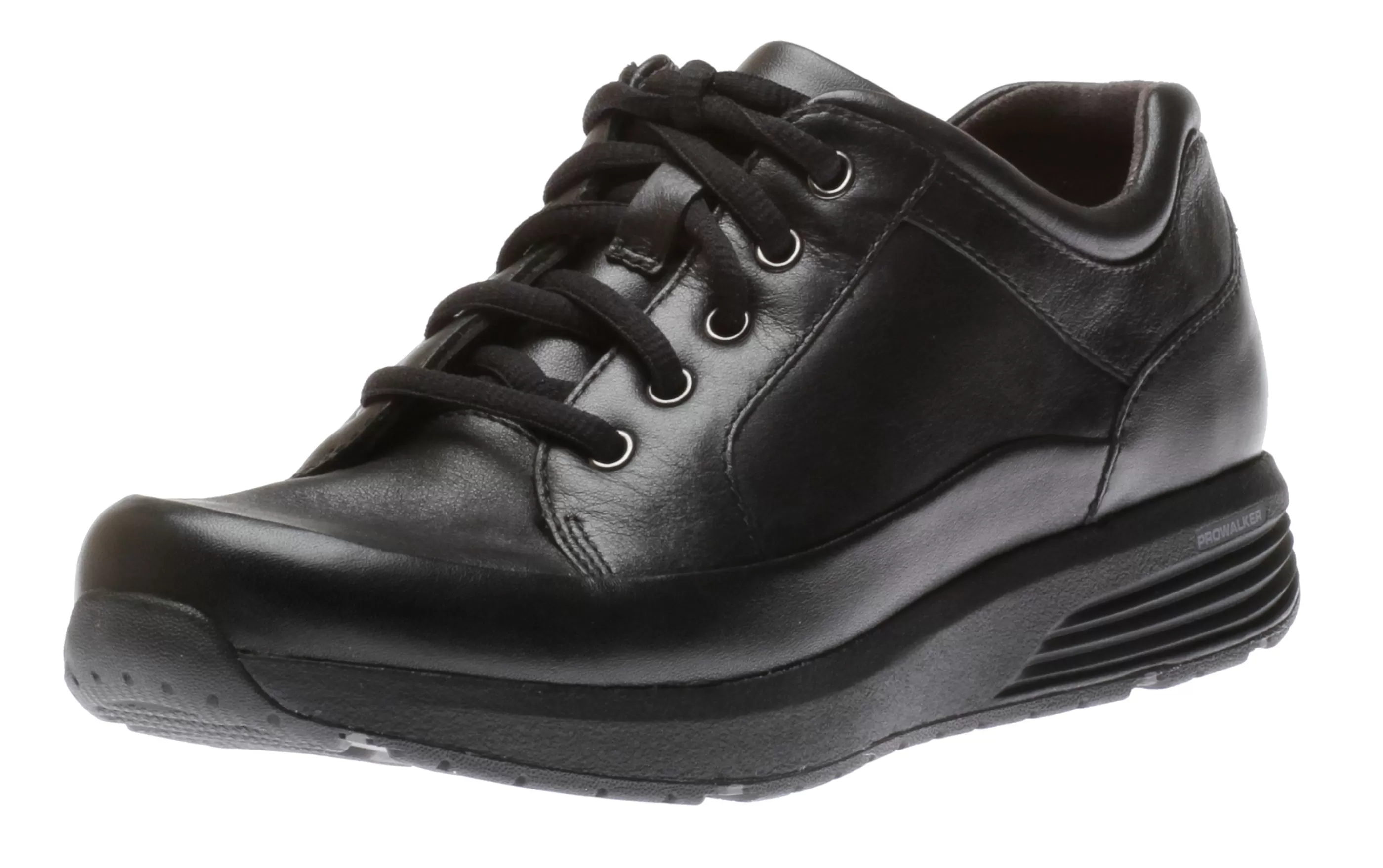 Outlet Trustride Waterproof Black Leather Lace-Up Sneaker Women Casual