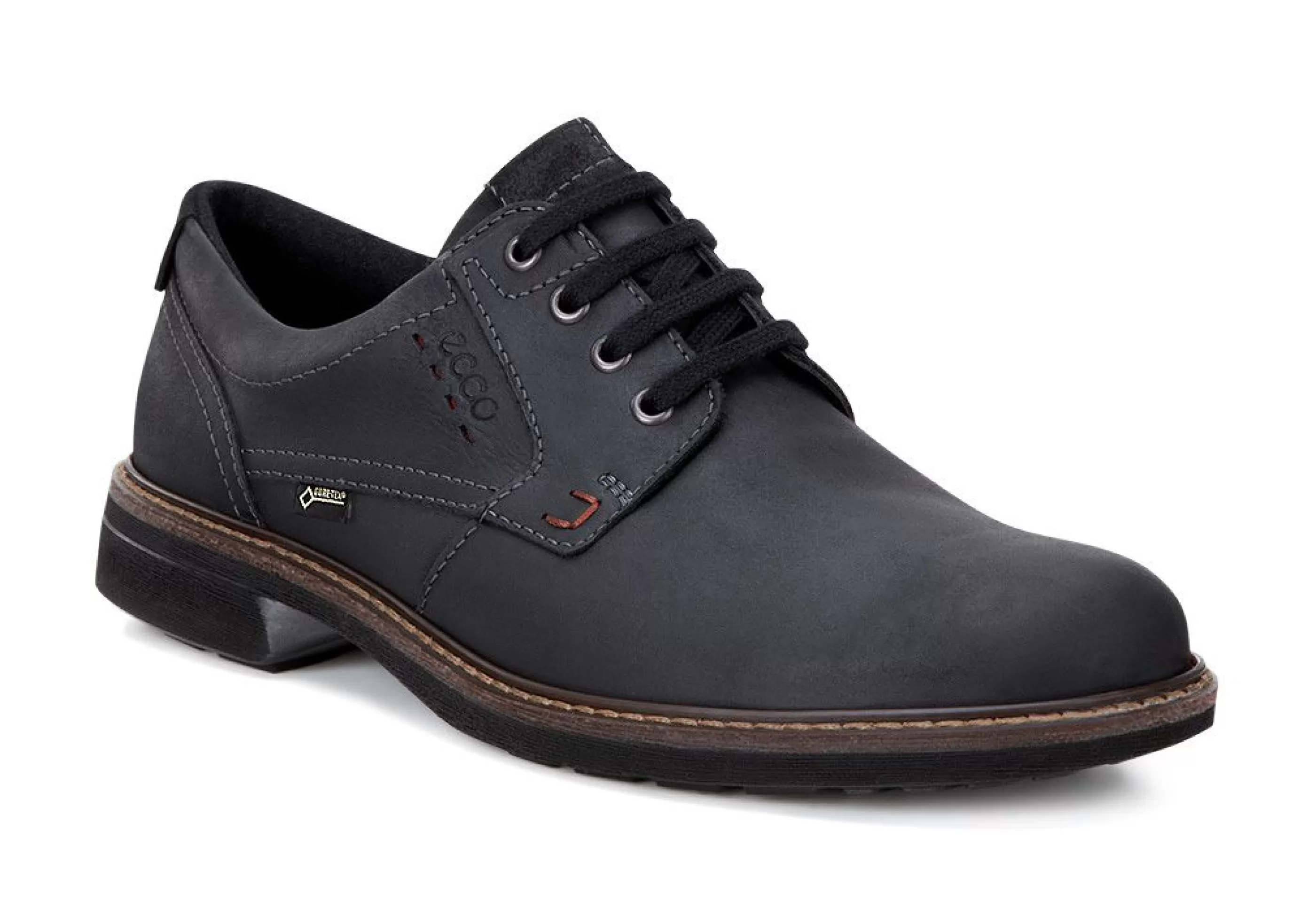 Discount Turn Black Leather Gore-Tex Waterproof Plain Toe Derby Men Casual