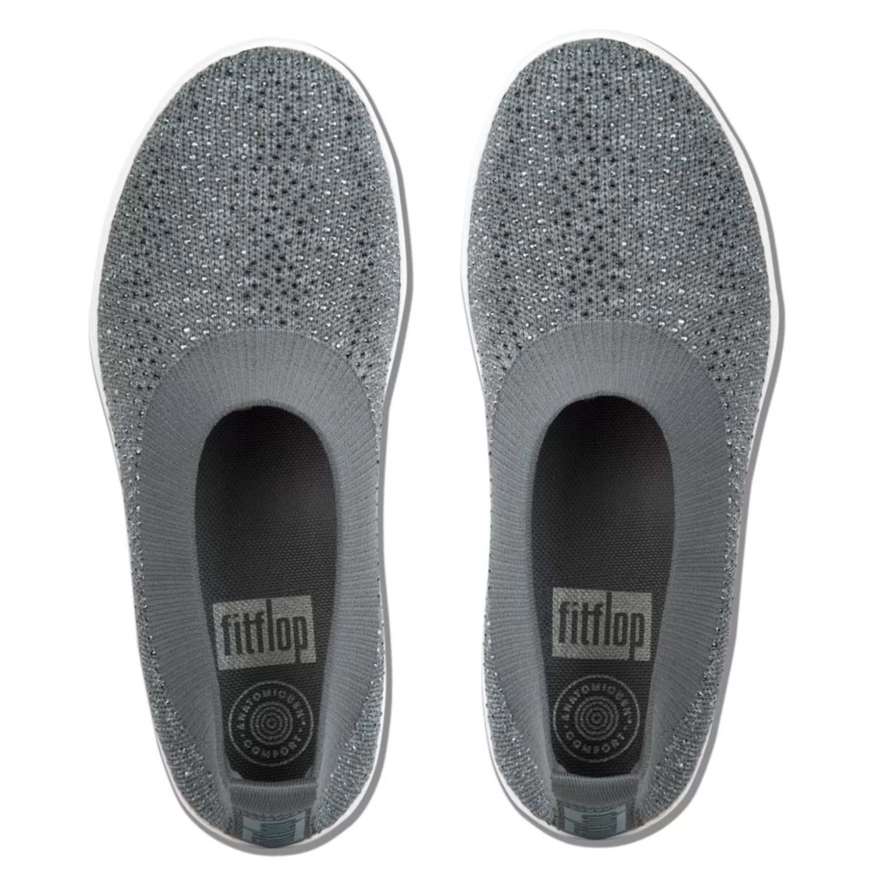 Best Uberknit Ballerina Crystal Charcoal / Dusty Grey Slip-On Flat Women Casual