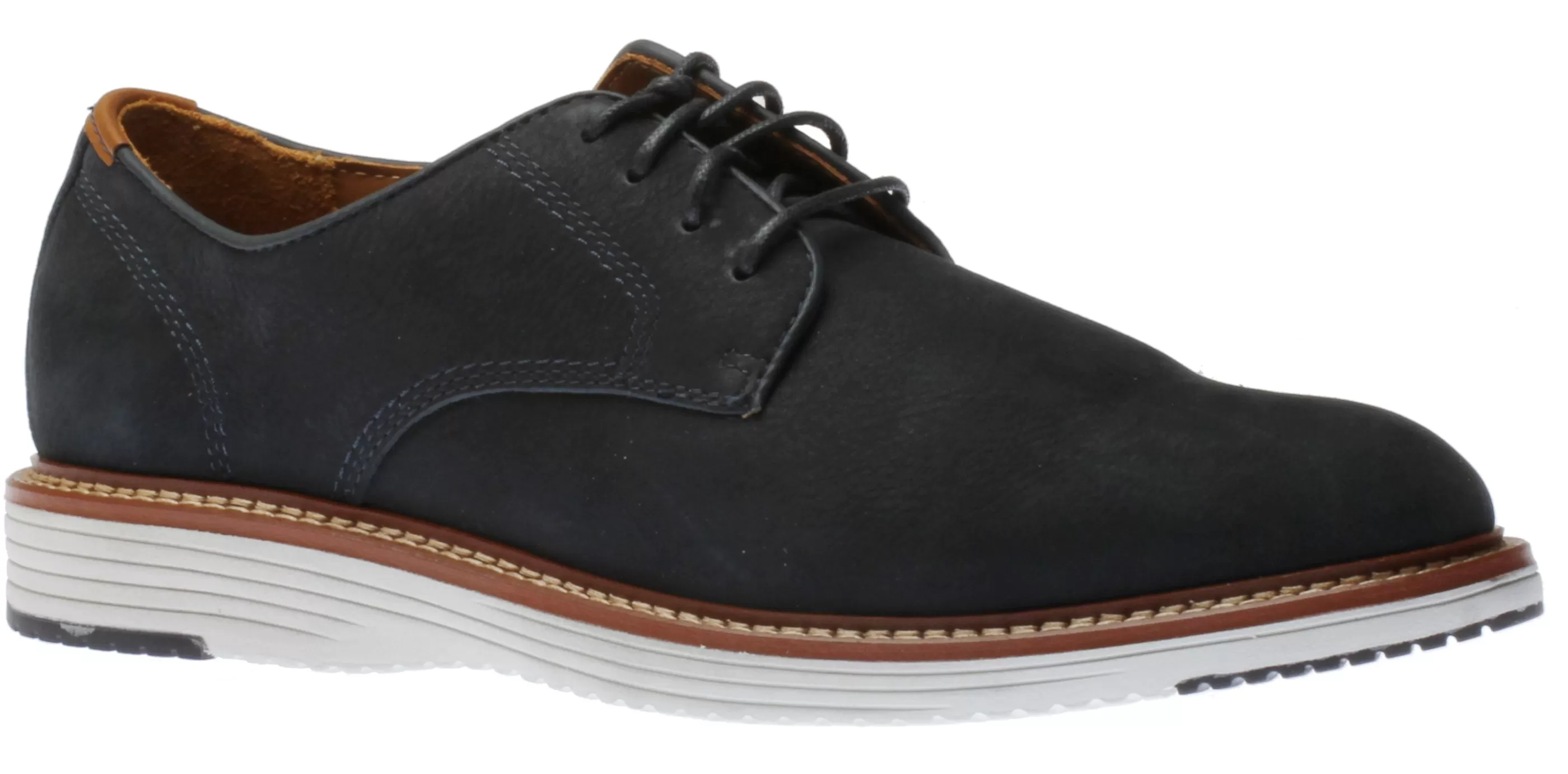 Discount Upton Navy Nubuck Plain Toe Casual Dress Shoe Men Dress Casual