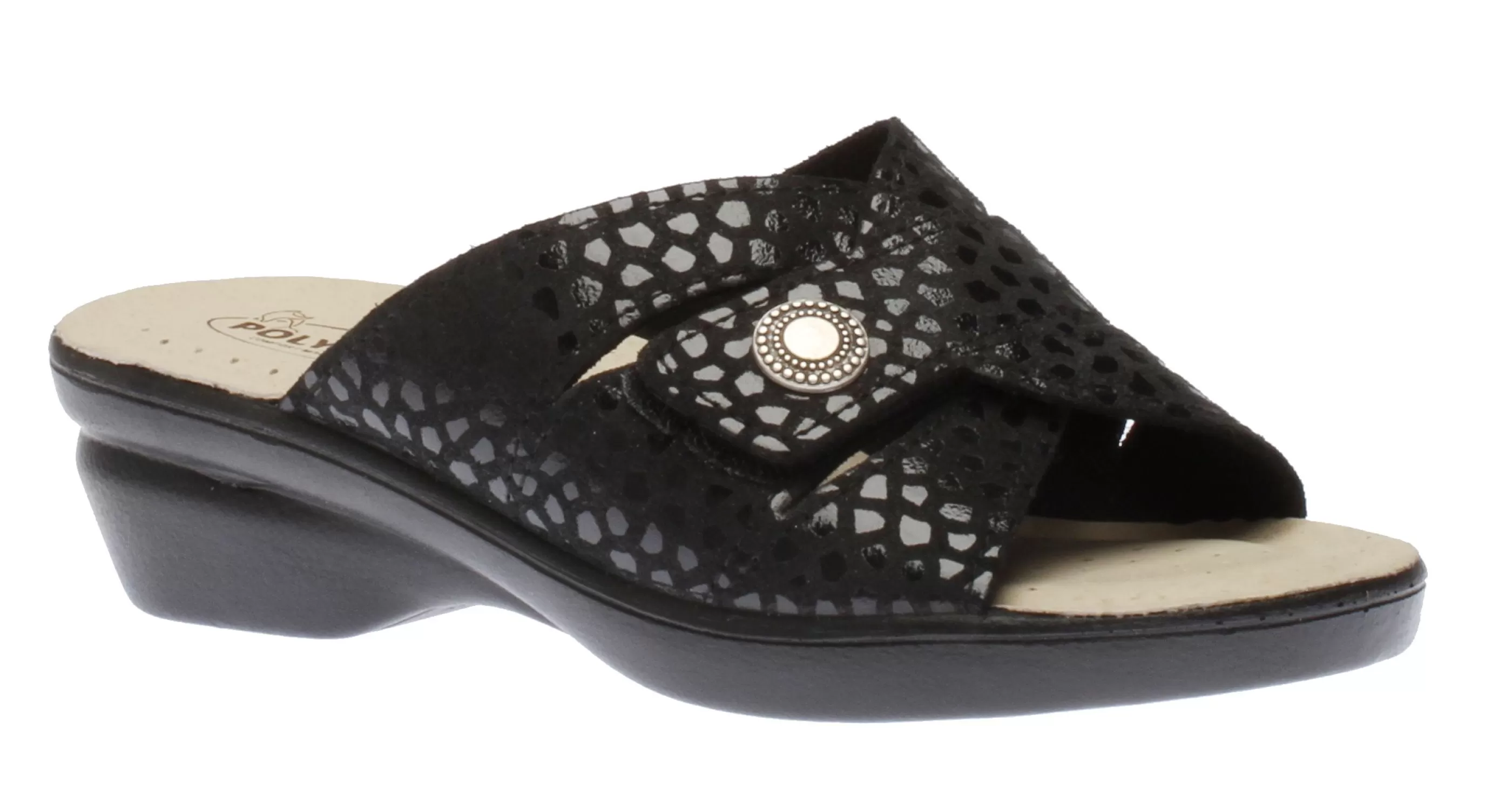 Discount Velcro Slide Black Women Slide