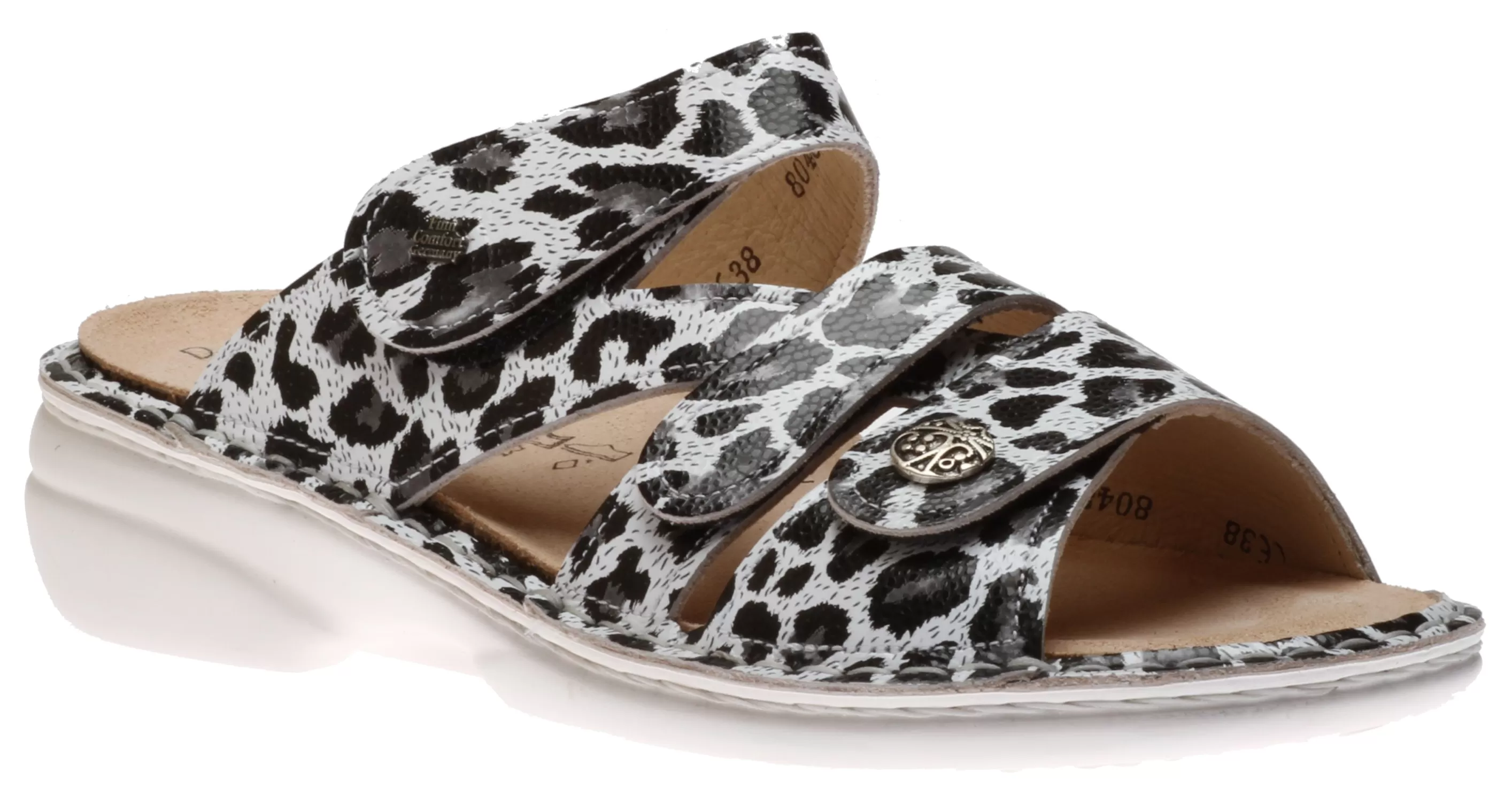 Flash Sale Ventura Black White Leopard Print Slide Sandal Women Slide