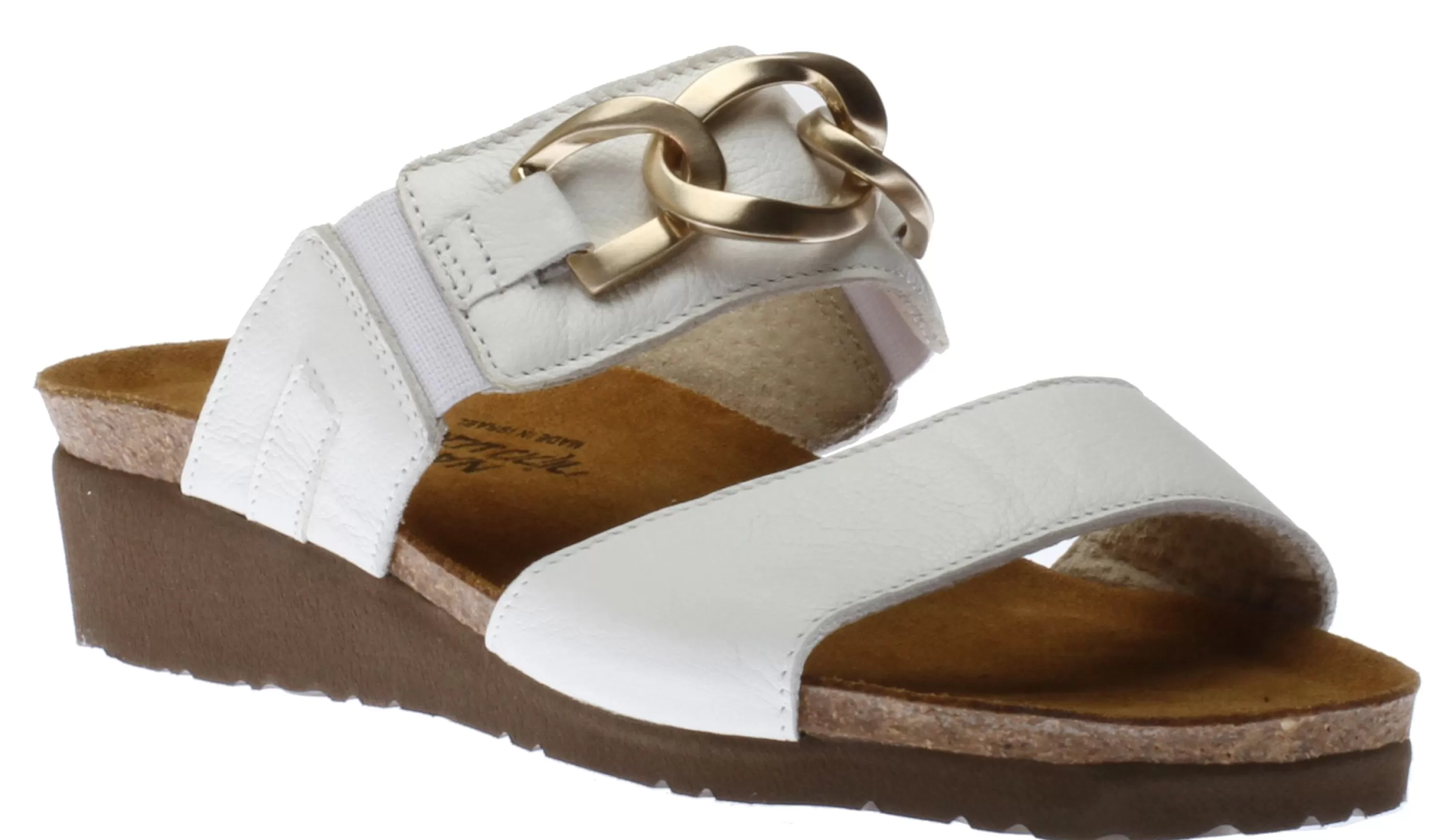 New Victoria White Leather Embellished Slide Sandal Women Slide