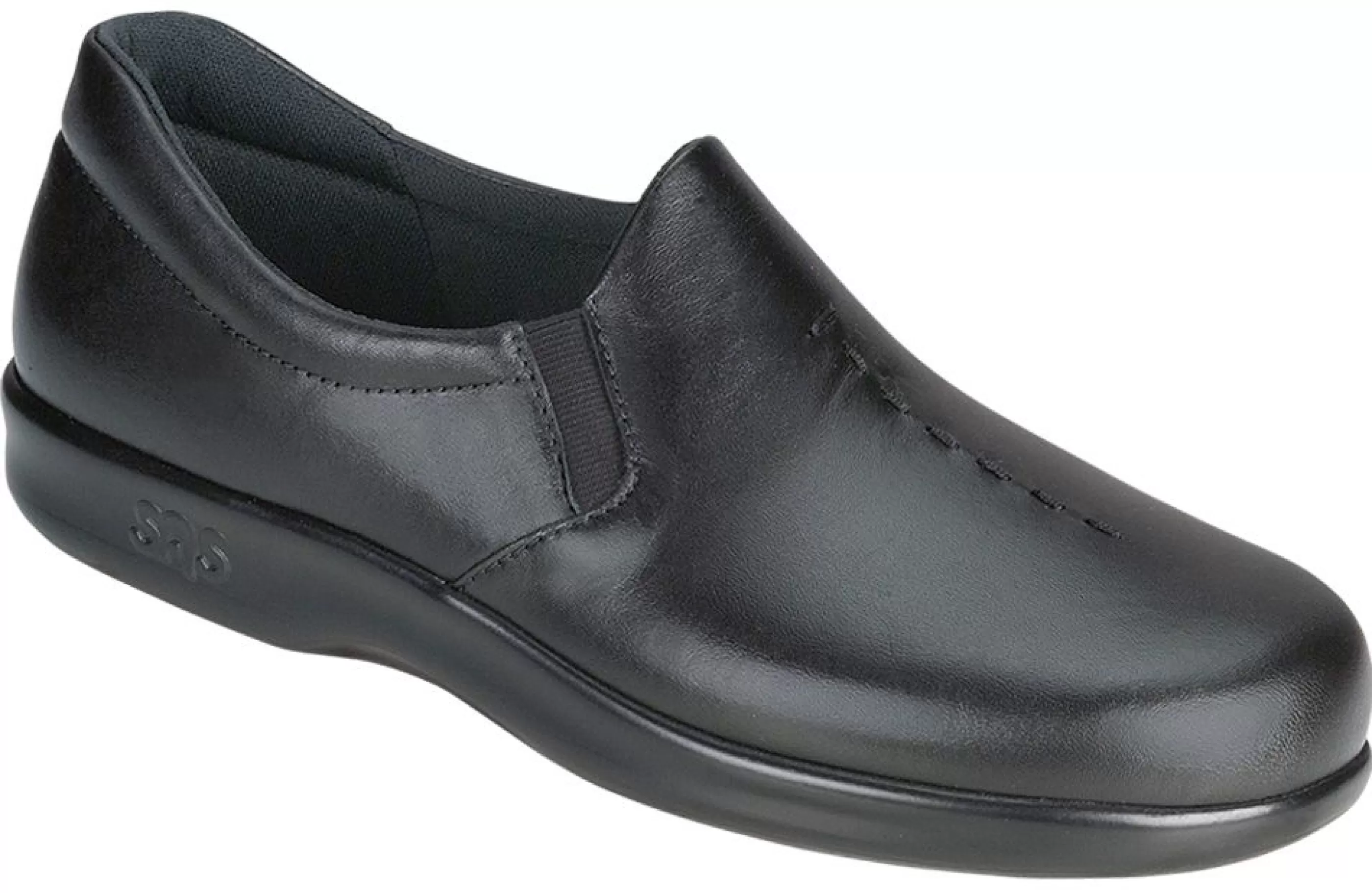 Cheap Viva Black Leather Slip-On Loafer Women Casual