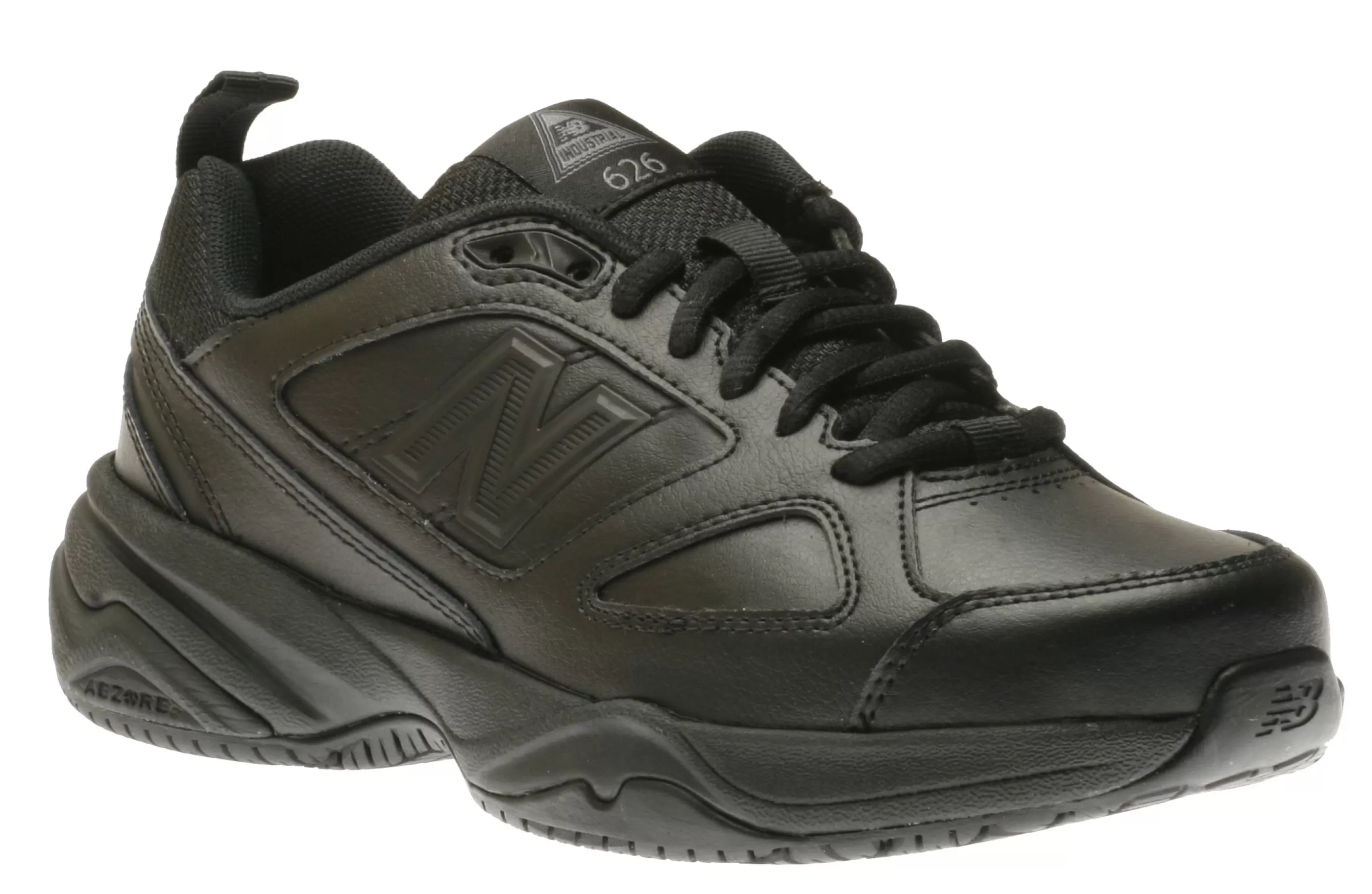 Outlet Wid626K2 Slip-Resistant Black Leather Sneaker Women Walking