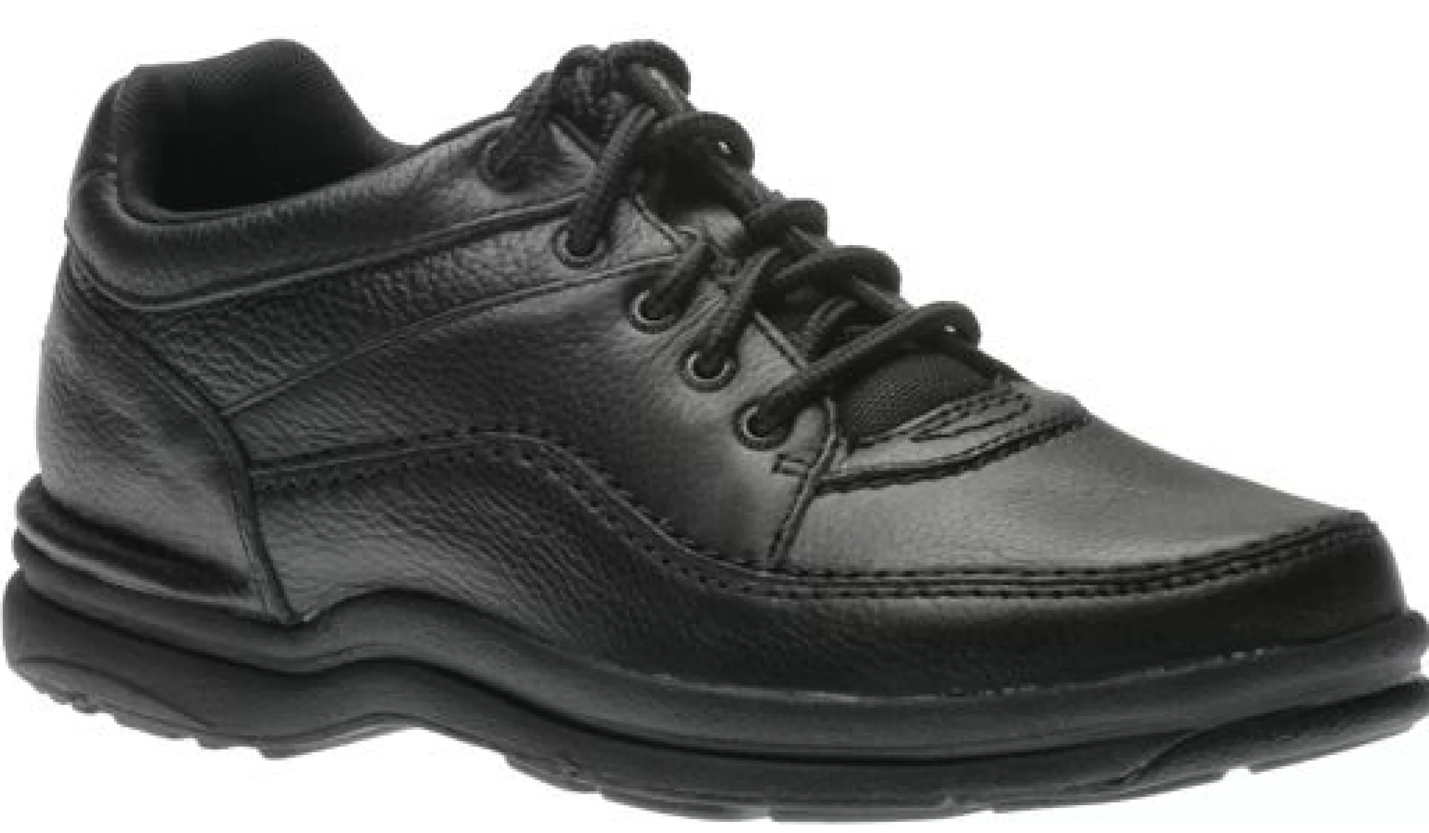 Online World Tour Classic Black Leather Lace-Up Walking Shoe Men Walking