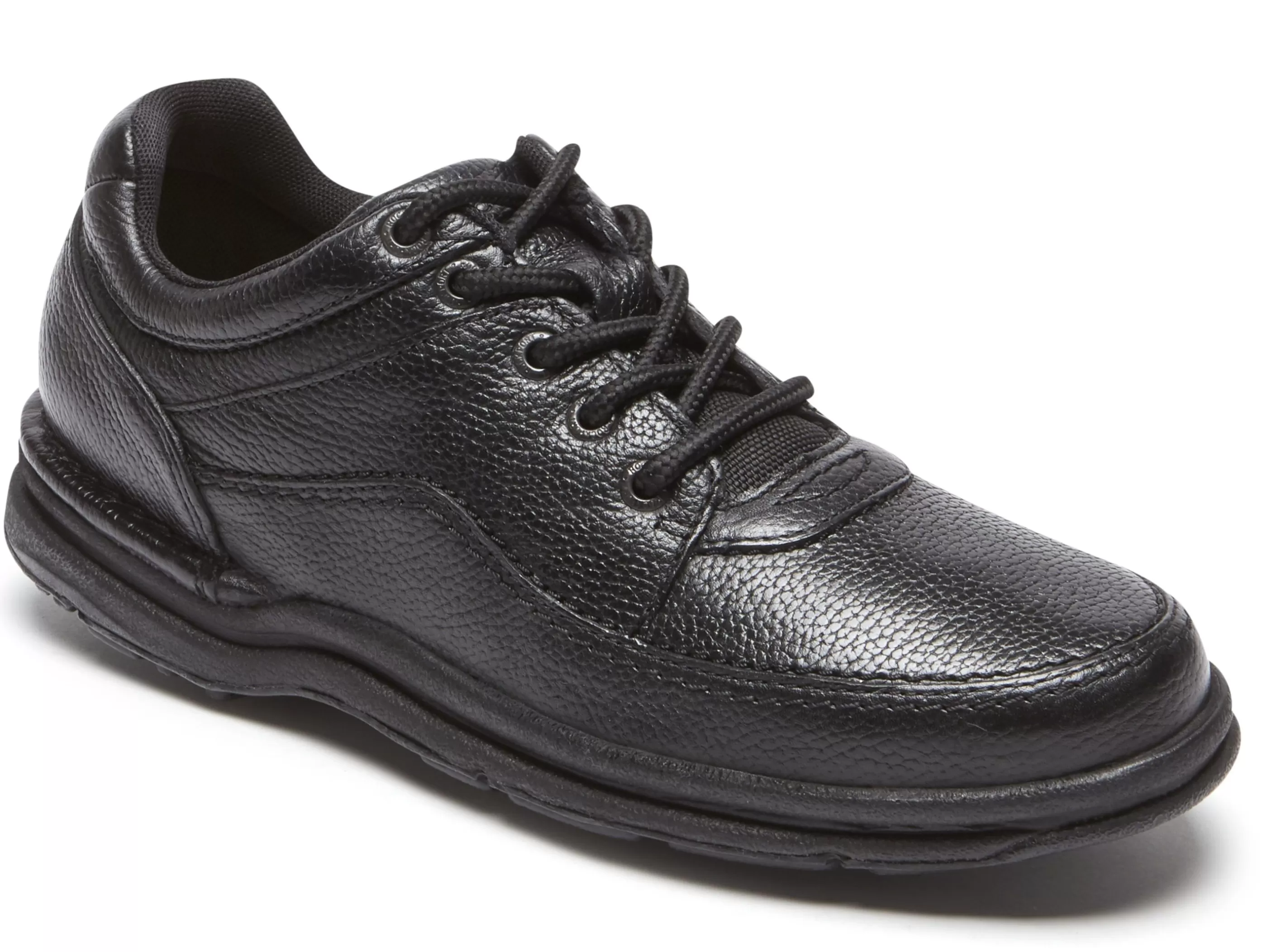 Online World Tour Classic Black Leather Lace-Up Walking Shoe Men Walking