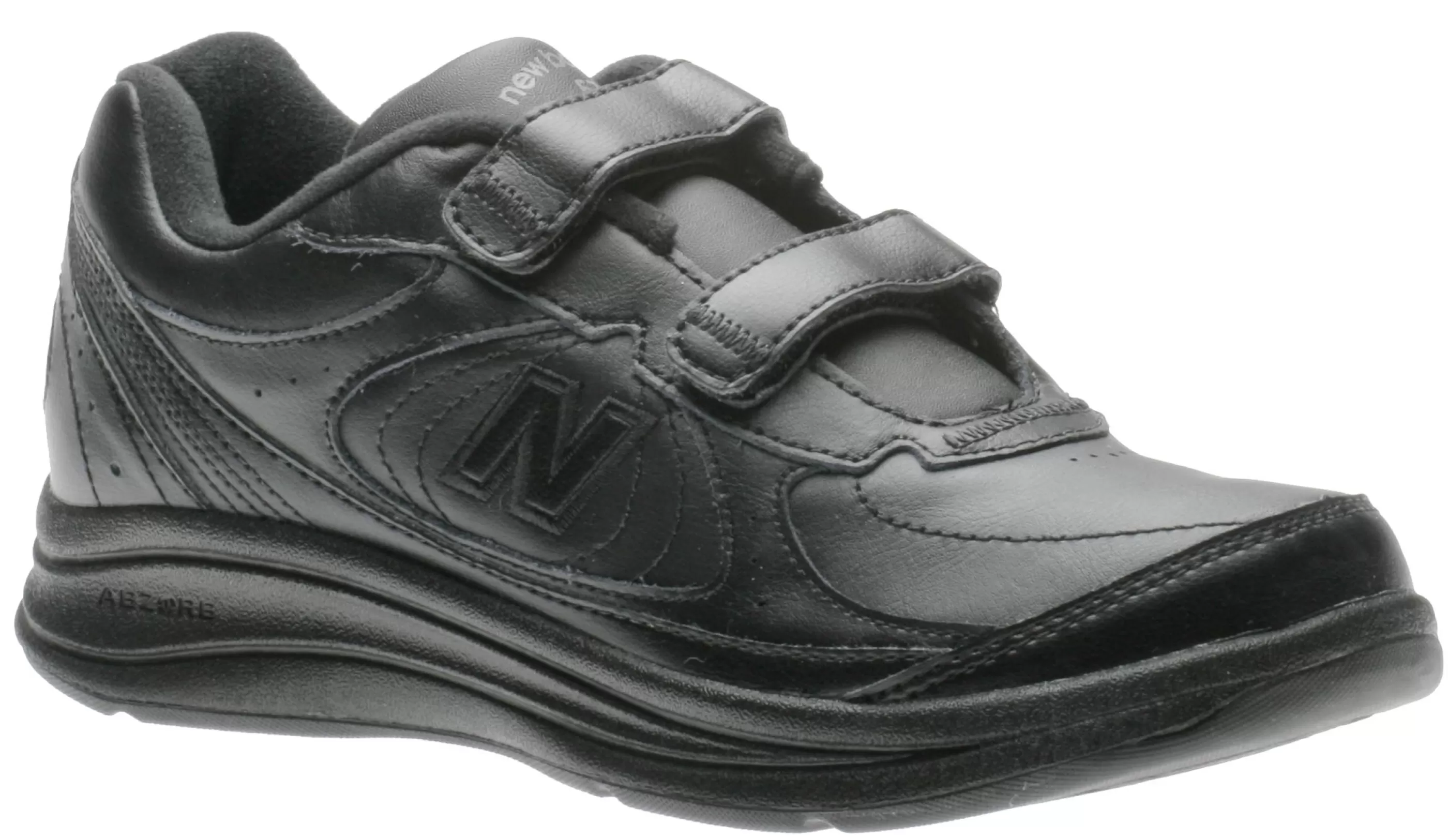 Flash Sale Ww577Vk Black Leather Velcro Walking Shoe Women Walking