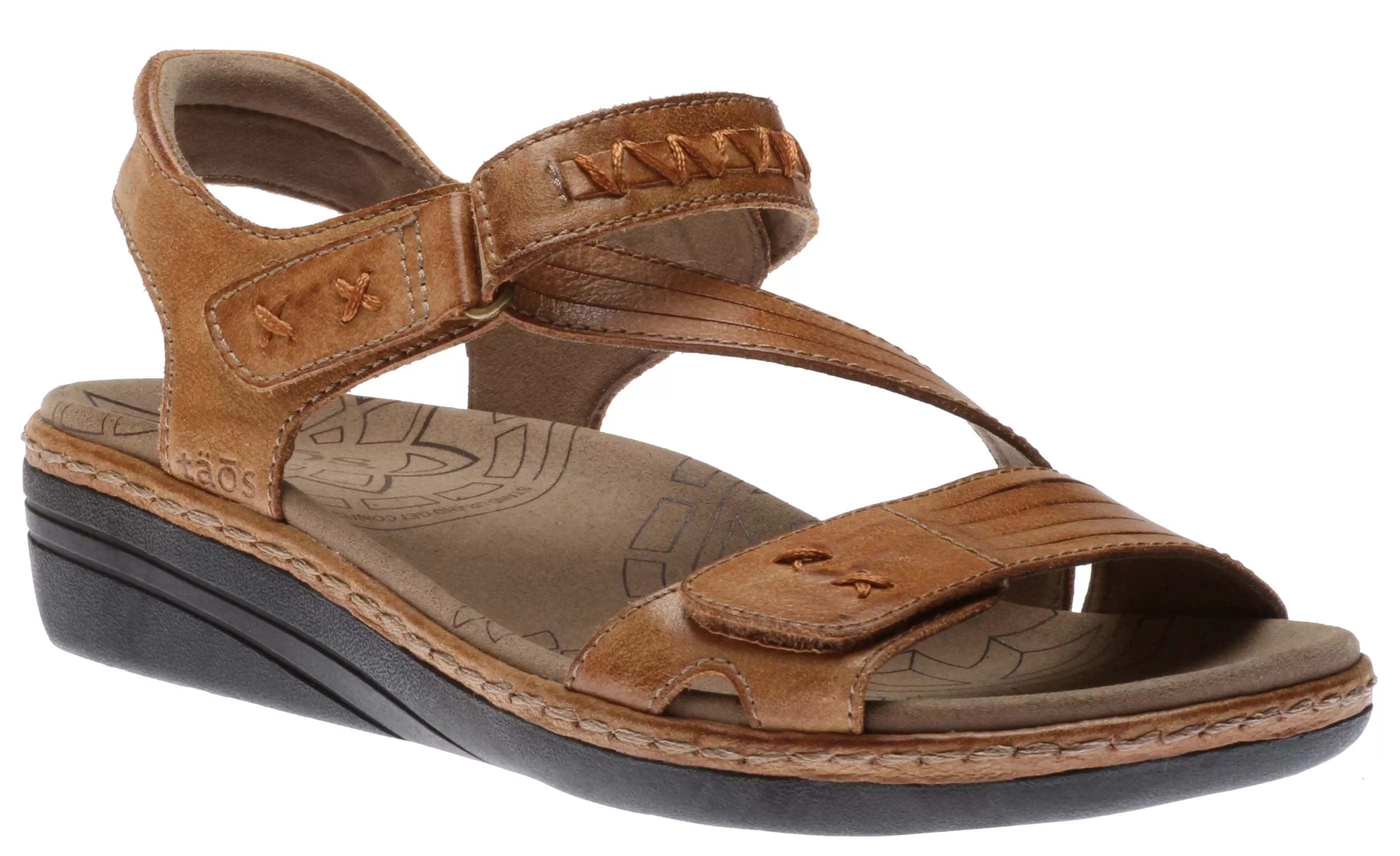 New Zenith Honey Brown Leather Adjustable Z-Strap Walking Sandal Women Sandal