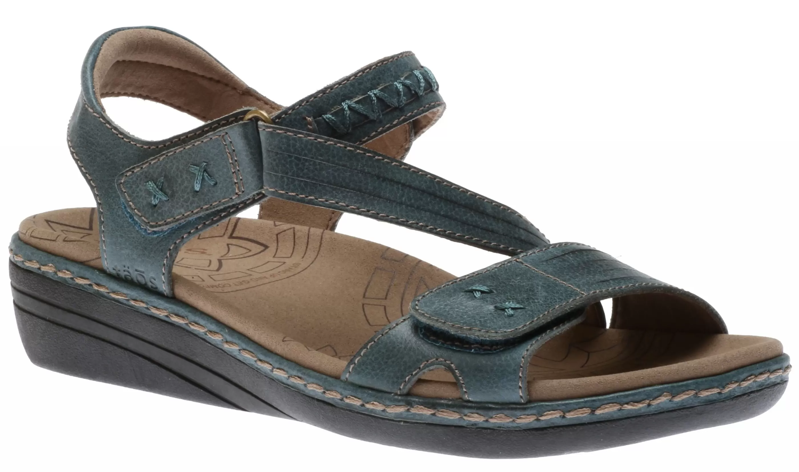 Online Zenith Teal Blue Leather Adjustable Z-Strap Walking Sandal Women Sandal