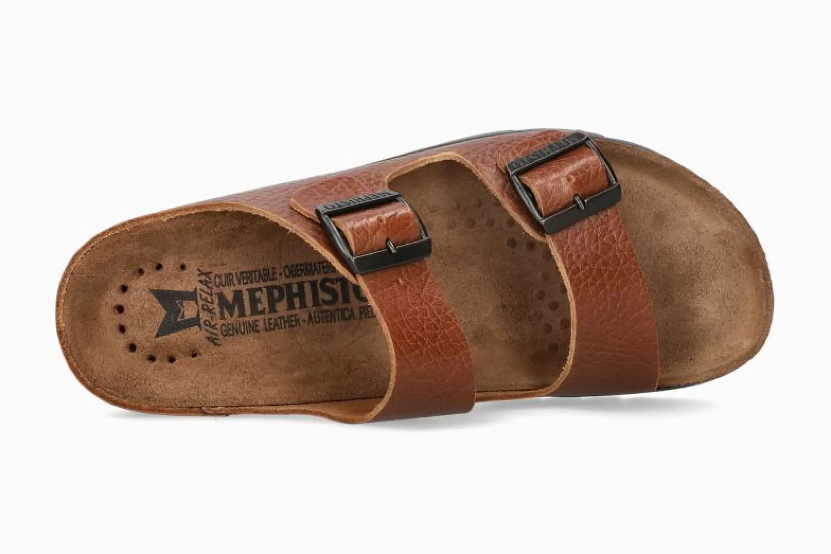 Cheap Zonder Desert Brown Leather Slide Sandal Men Slide